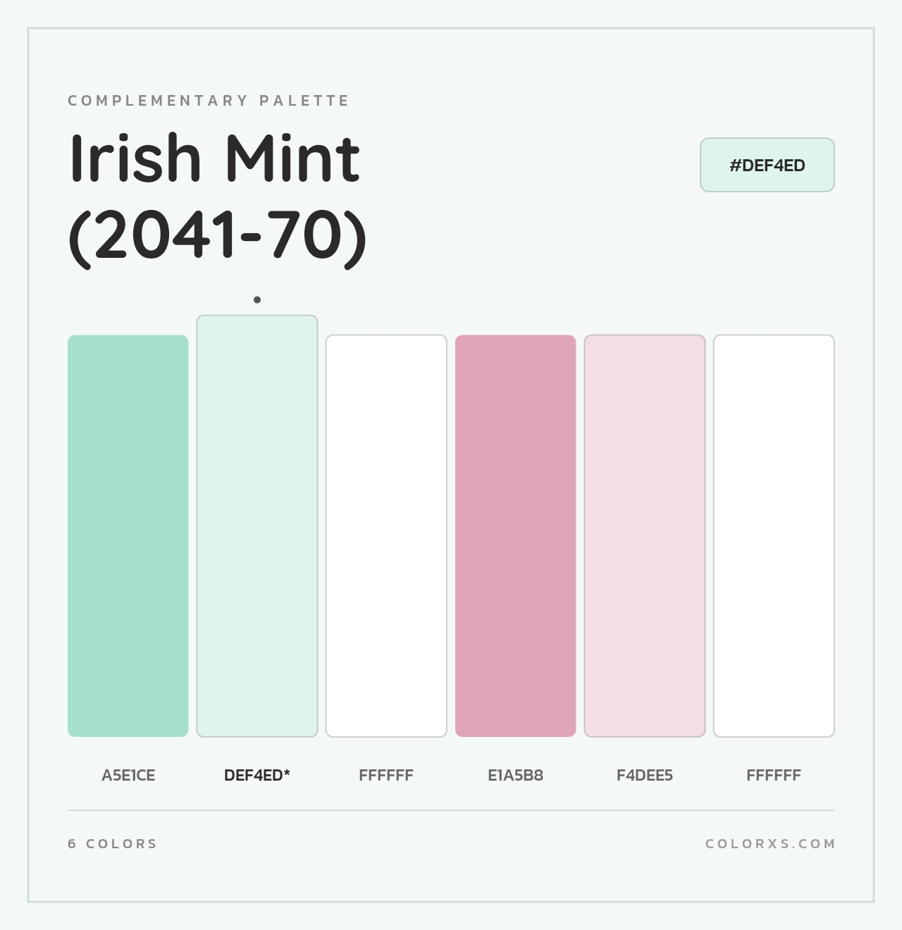 Irish Mint (2041-70) - Complementary Color Palette