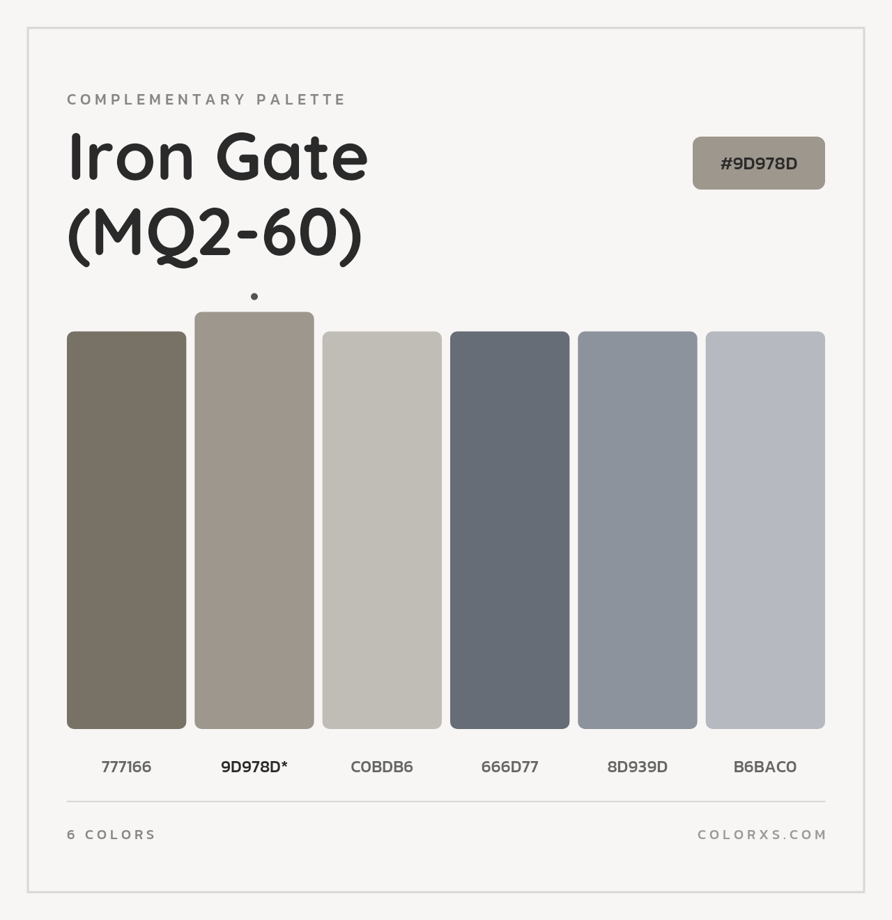 Iron Gate (MQ2-60) - Complementary Color Palette