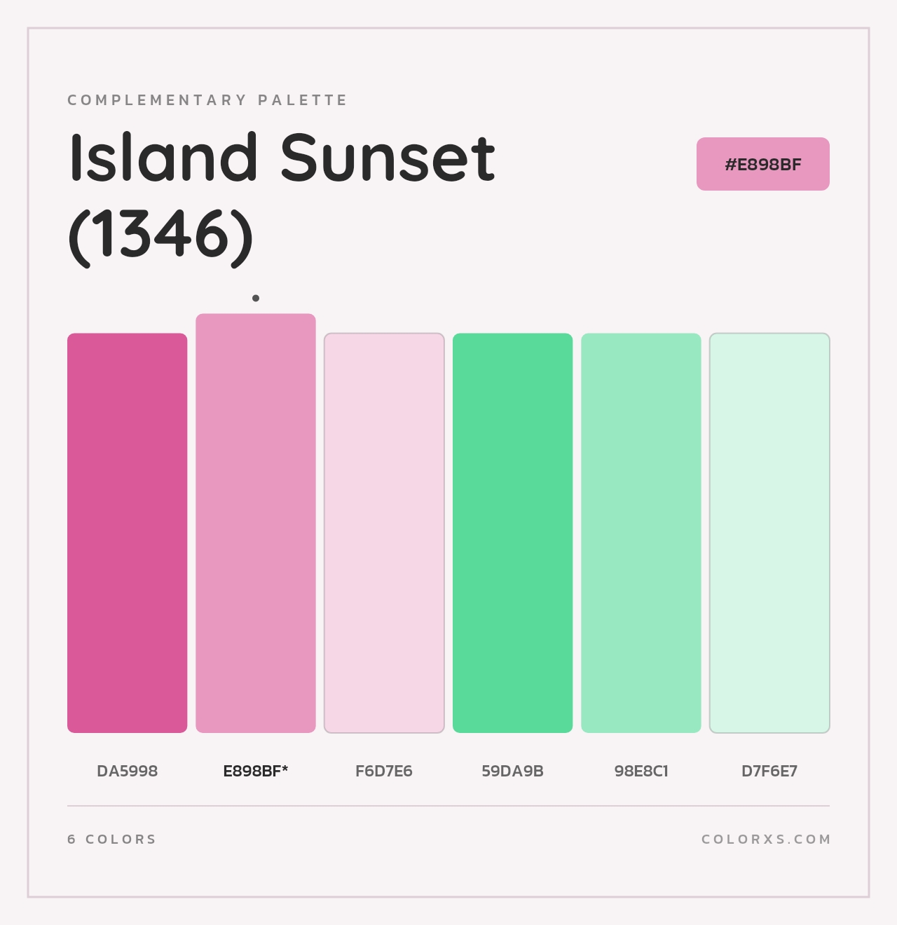 Island Sunset (1346) - Complementary Color Palette