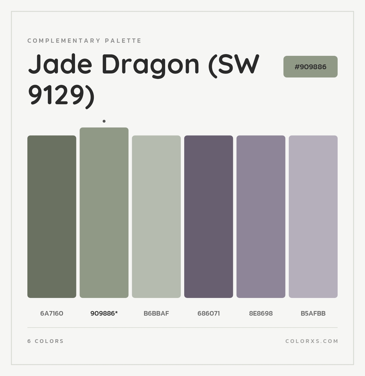 Jade Dragon (SW 9129) - Complementary Color Palette