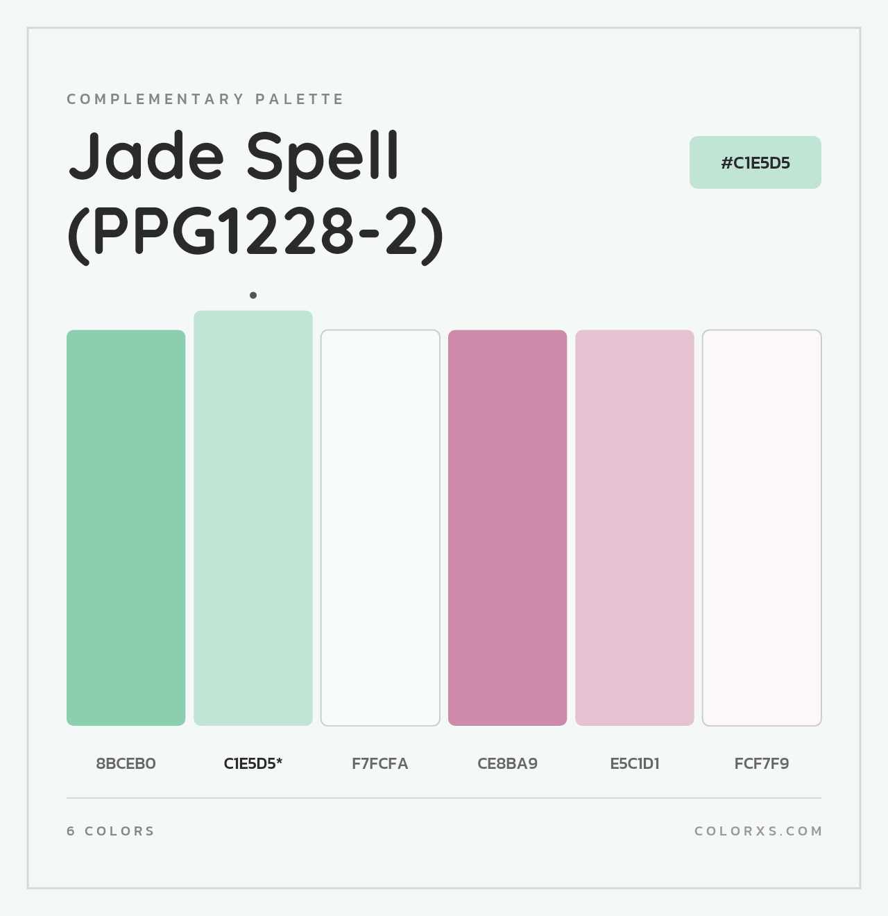 Jade Spell (PPG1228-2) - Complementary Color Palette