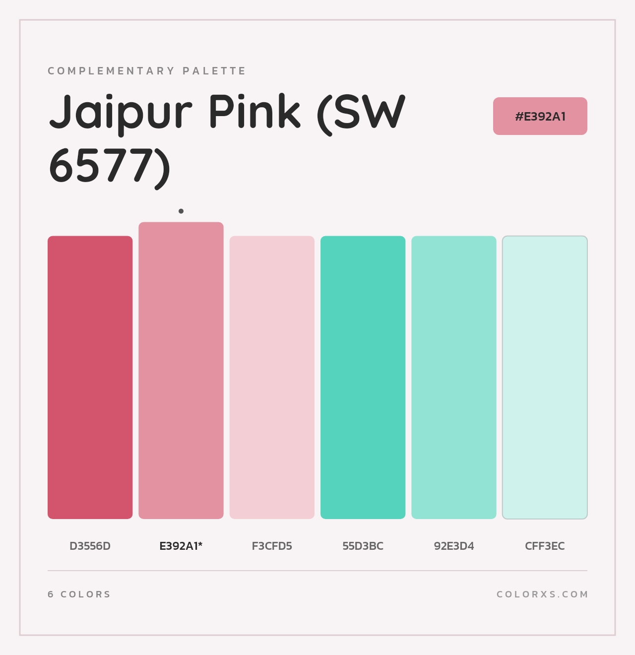 Jaipur Pink (SW 6577) - Complementary Color Palette