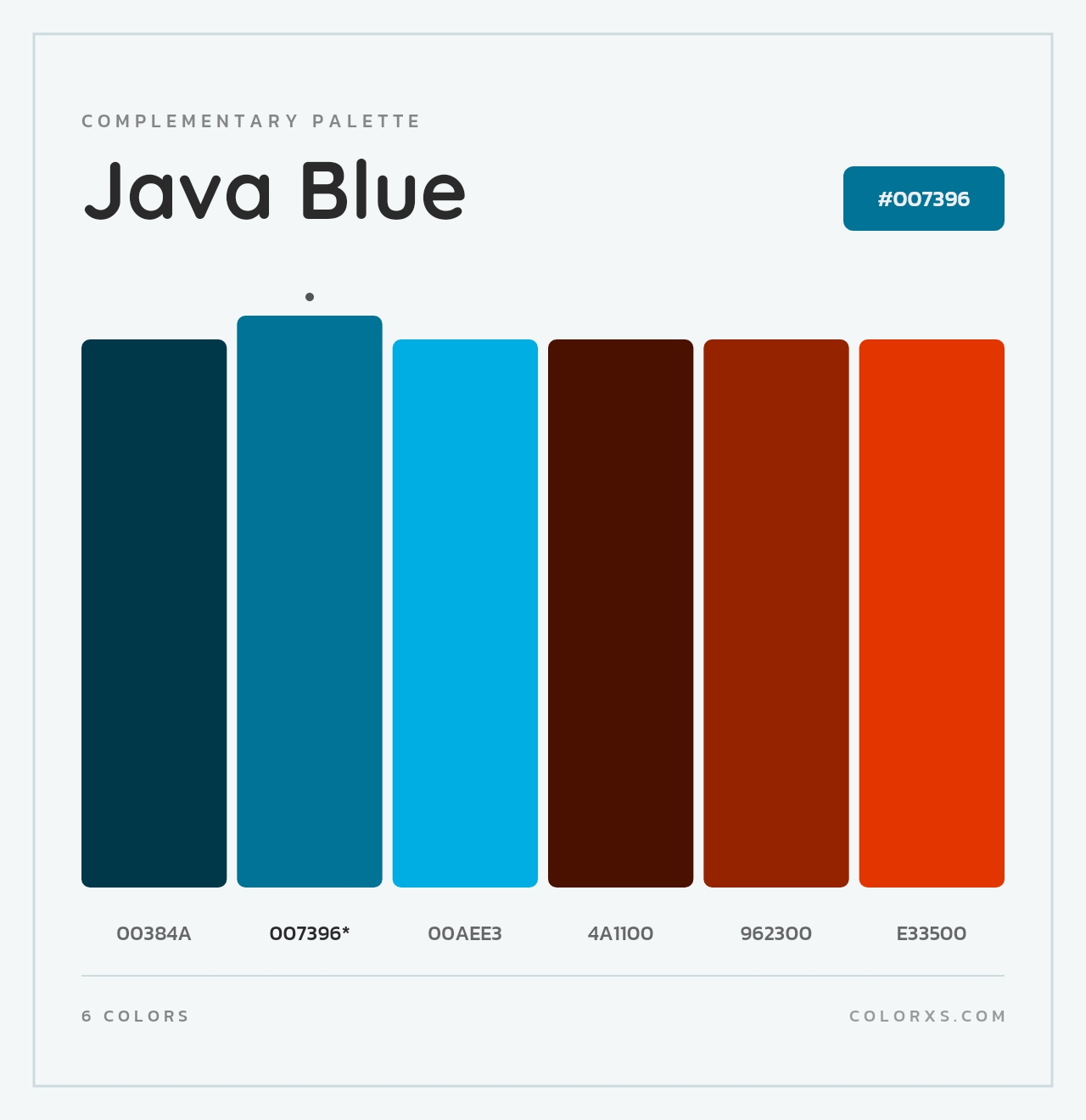 Java Blue - Complementary Color Palette