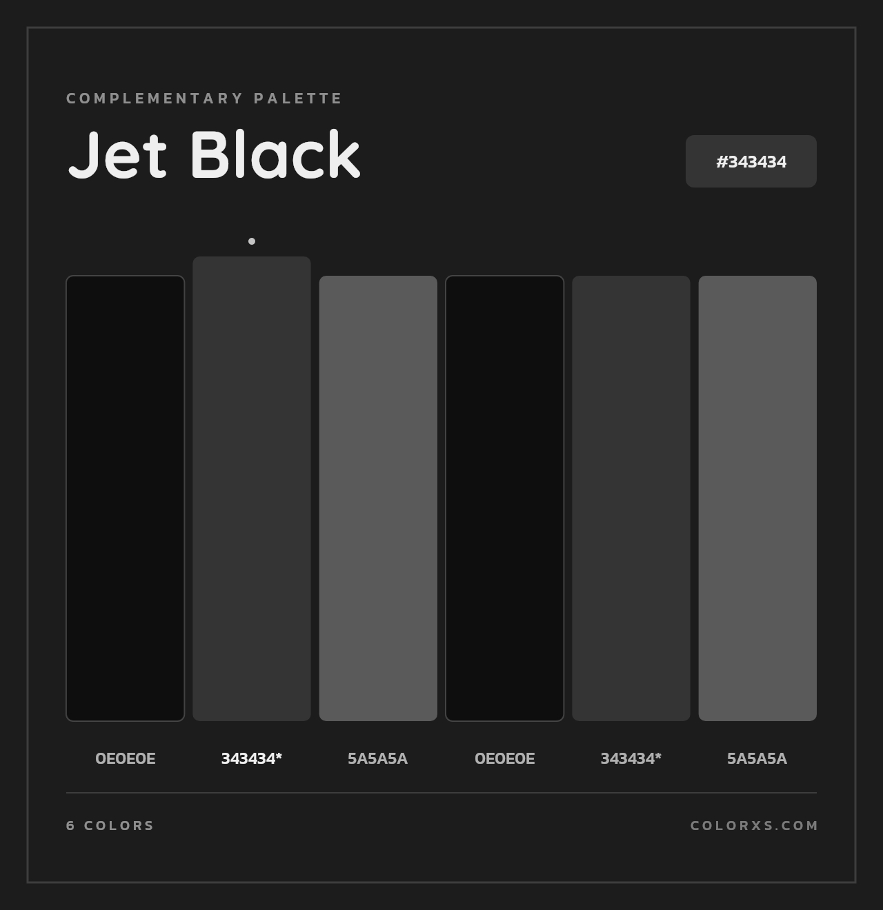 Jet Black - Complementary Color Palette
