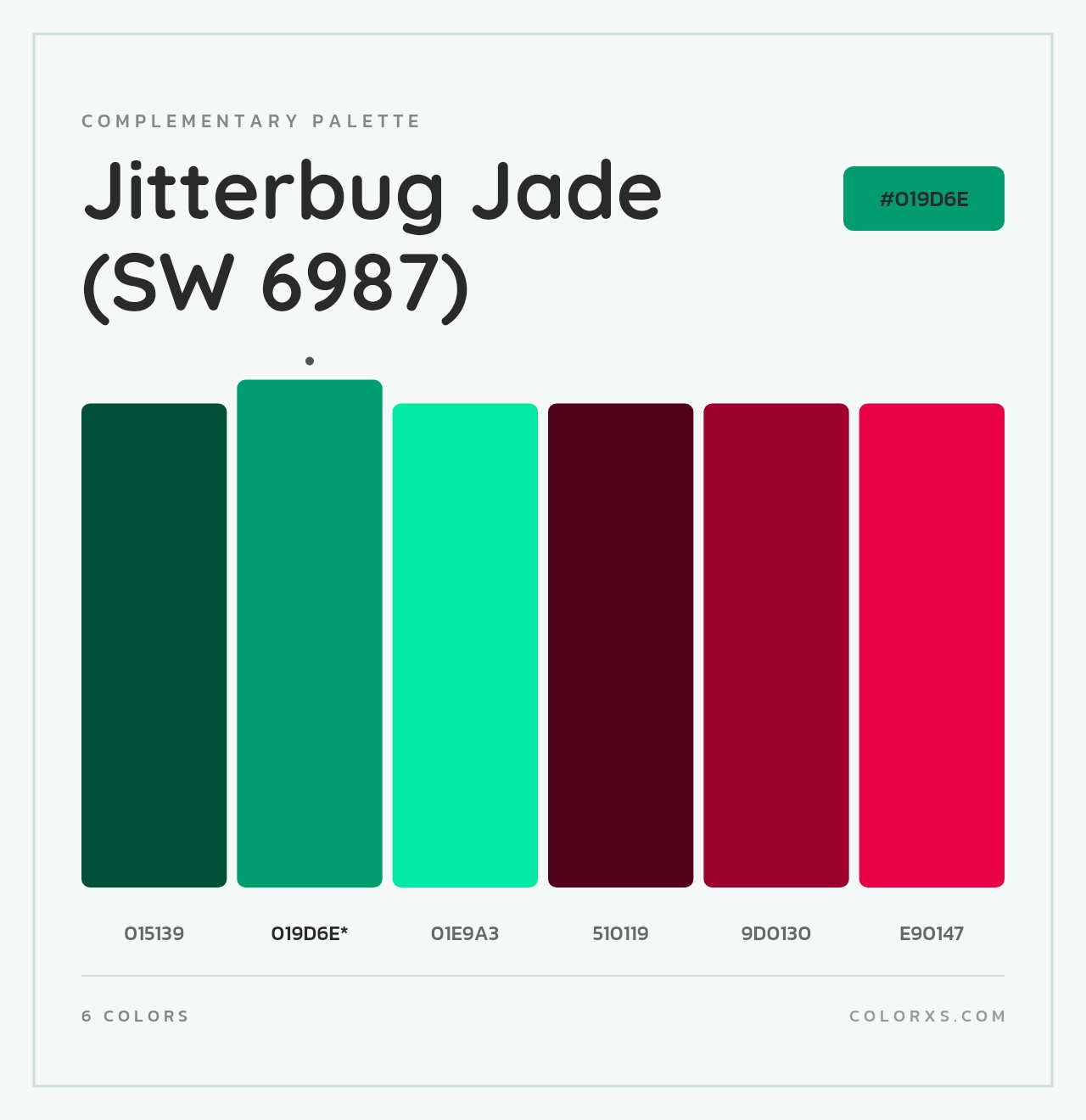 Jitterbug Jade (SW 6987) - Complementary Color Palette