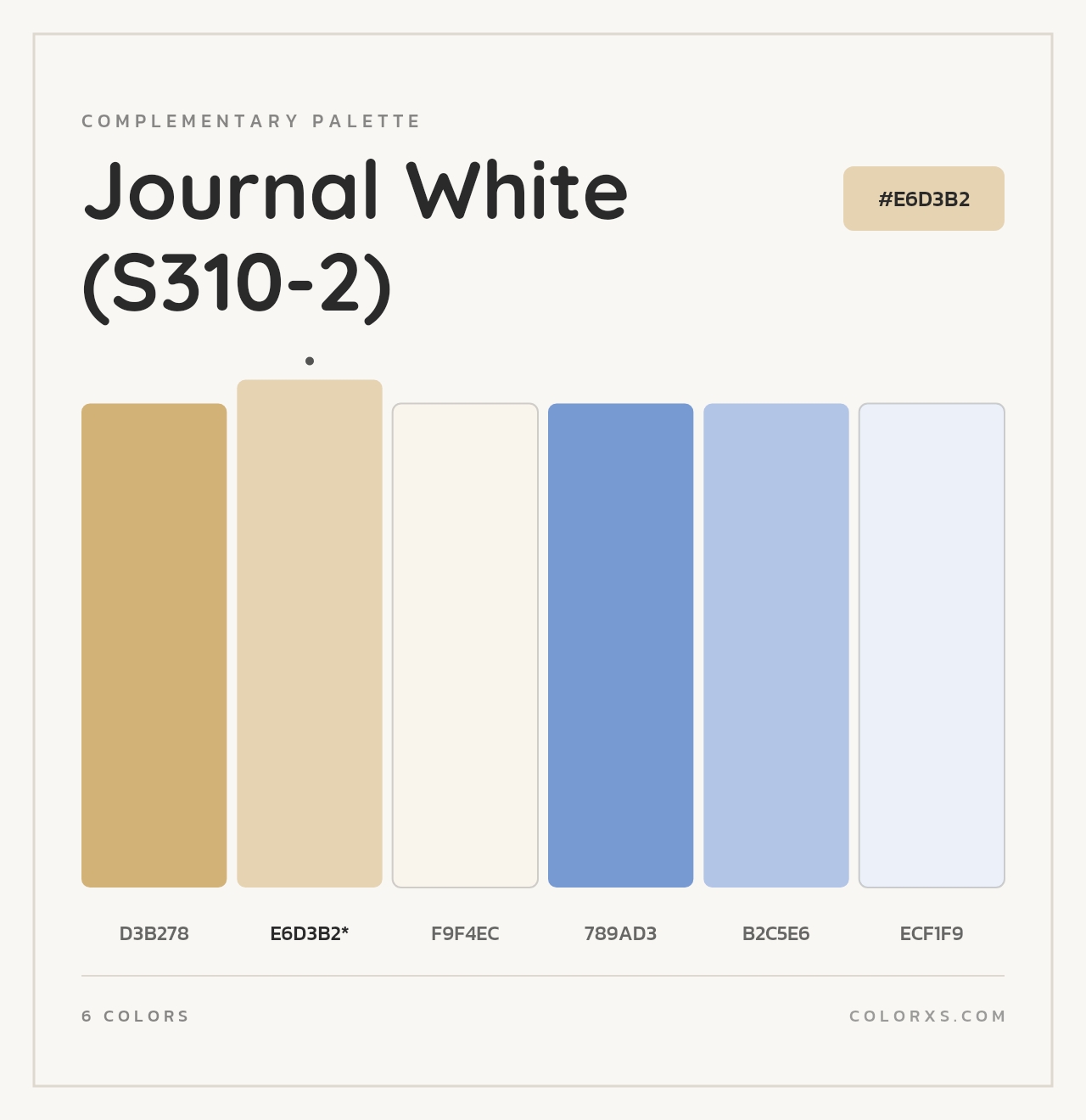 Journal White (S310-2) - Complementary Color Palette