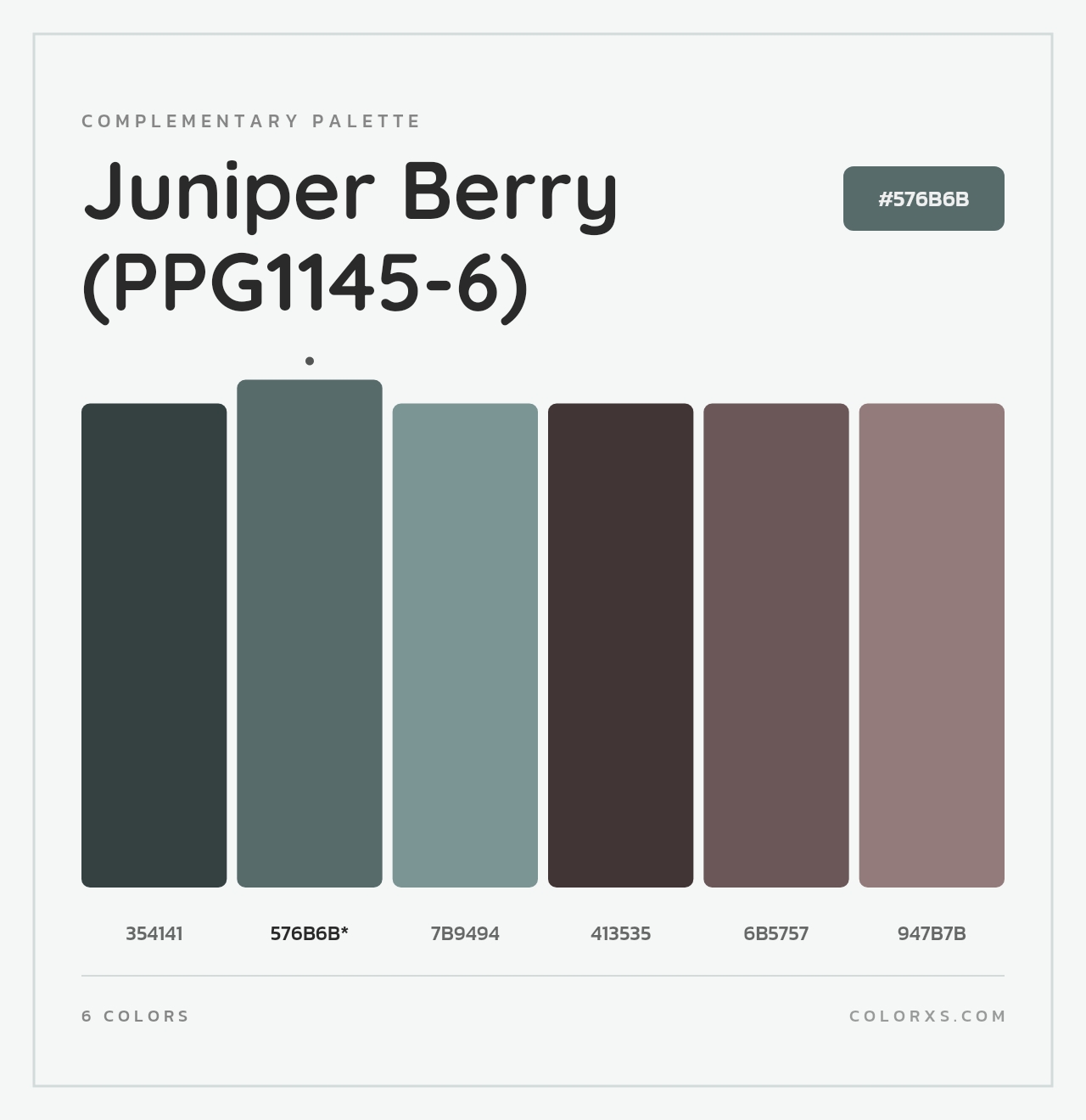 Juniper Berry (PPG1145-6) - Complementary Color Palette