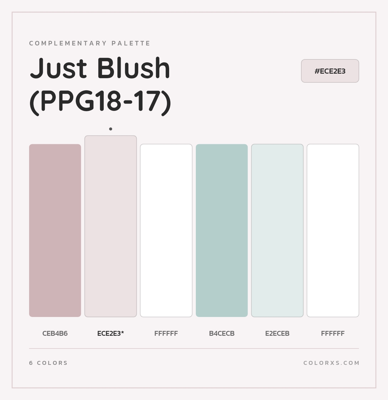 Just Blush (PPG18-17) - Complementary Color Palette