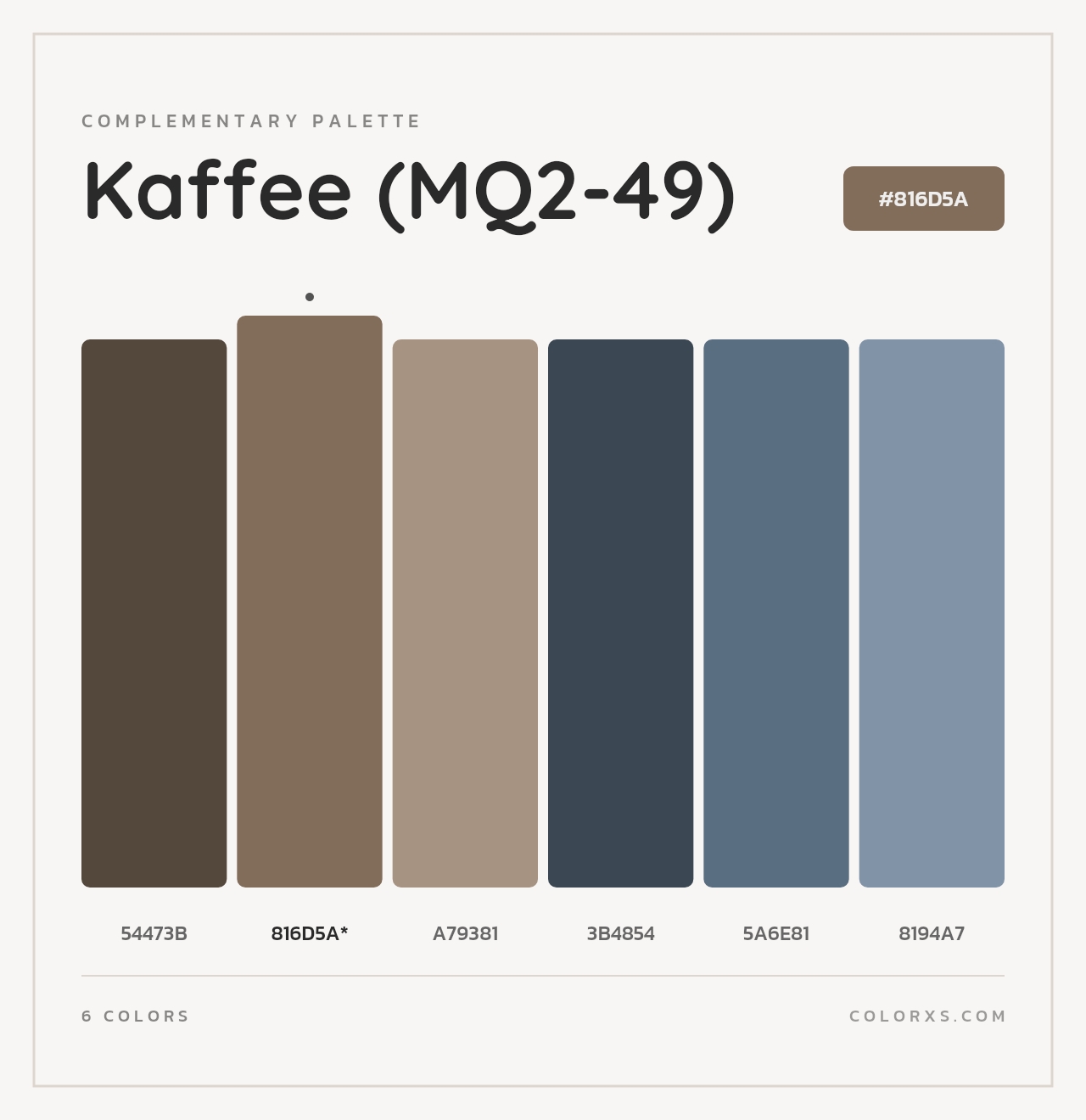 Kaffee (MQ2-49) - Complementary Color Palette