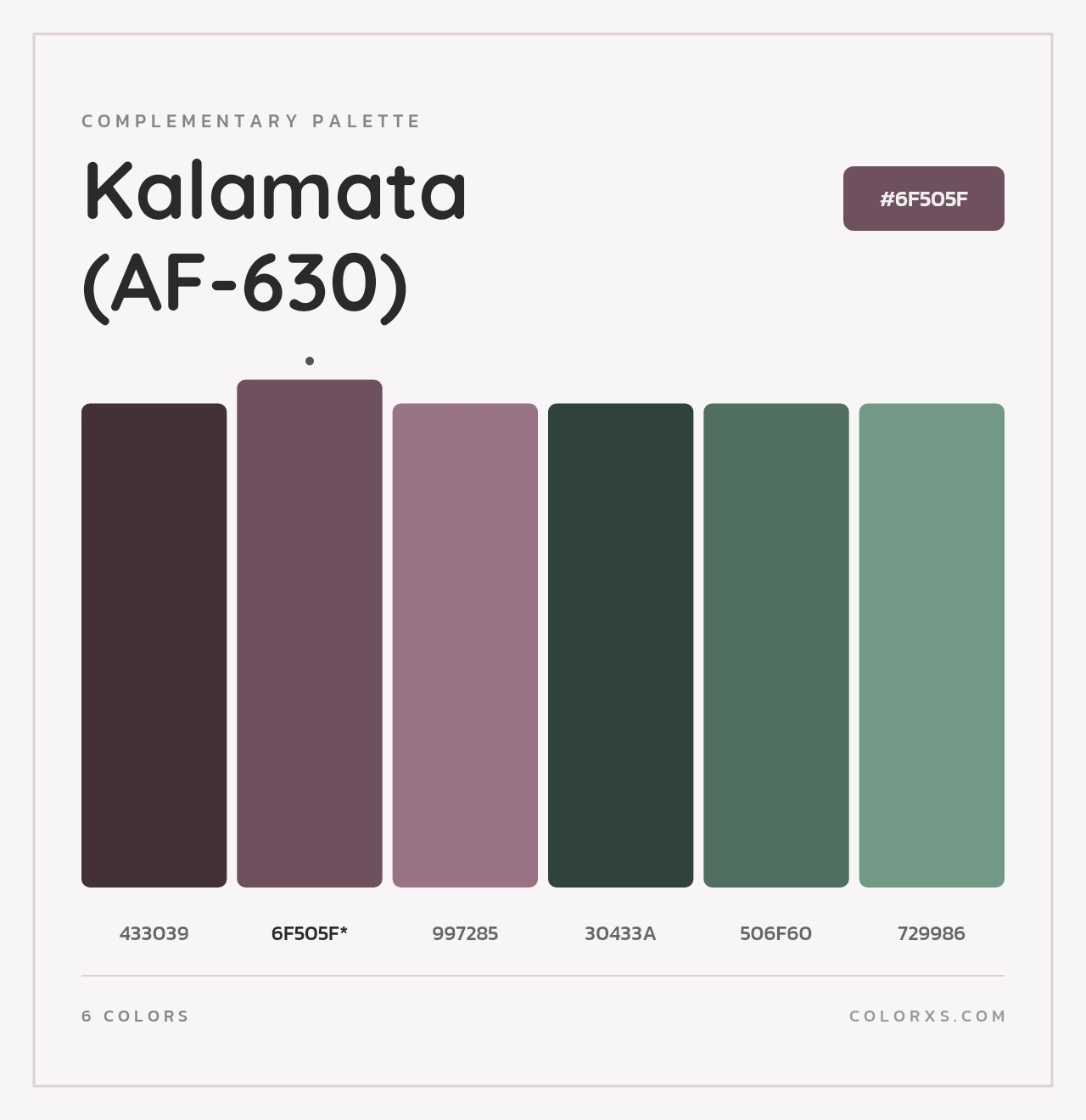 Kalamata (AF-630) - Complementary Color Palette