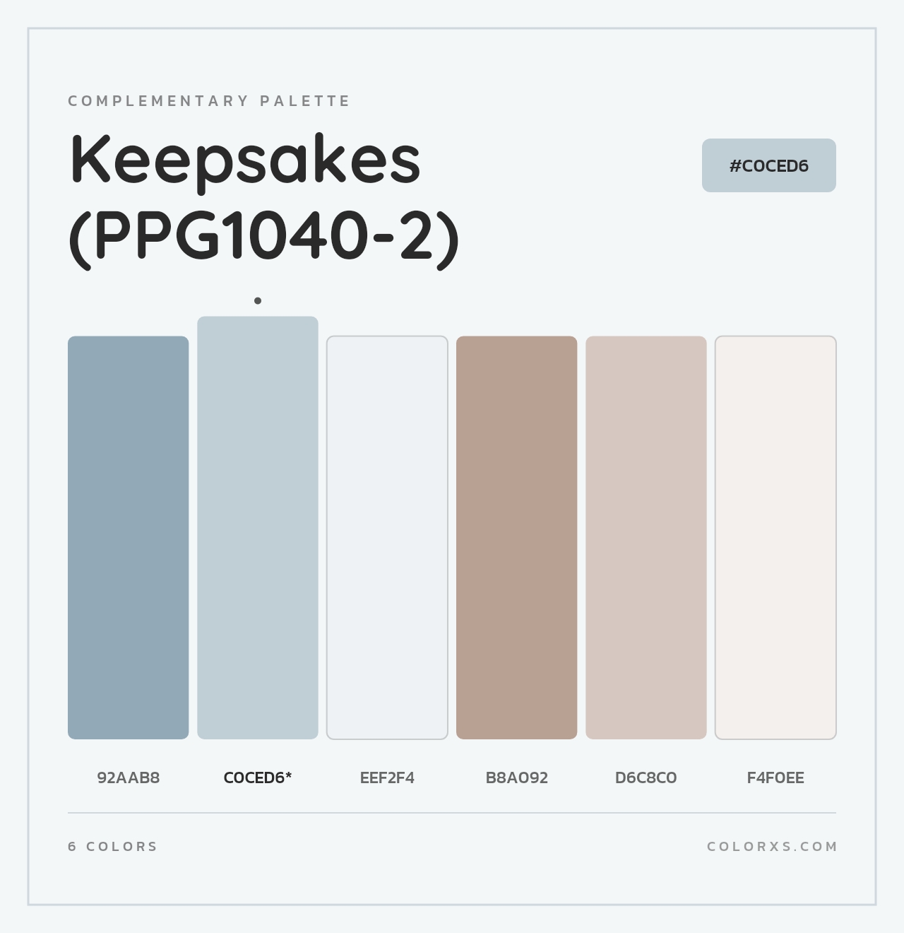 Keepsakes (PPG1040-2) - Complementary Color Palette