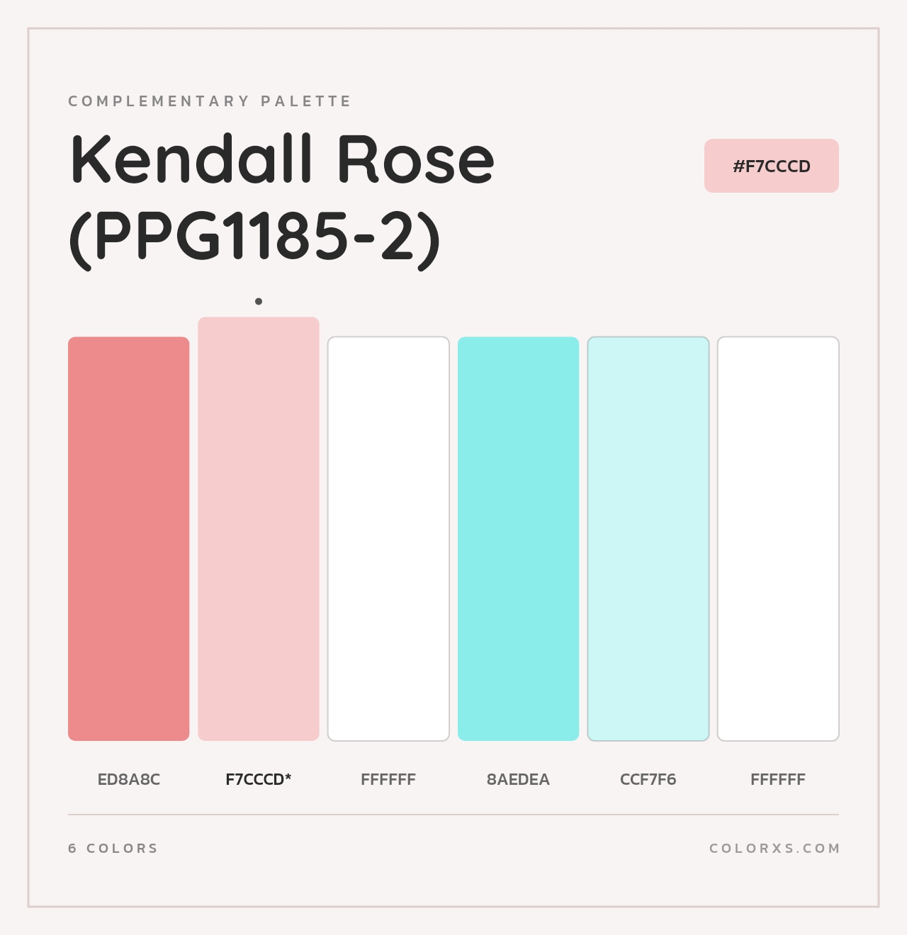 Kendall Rose (PPG1185-2) - Complementary Color Palette