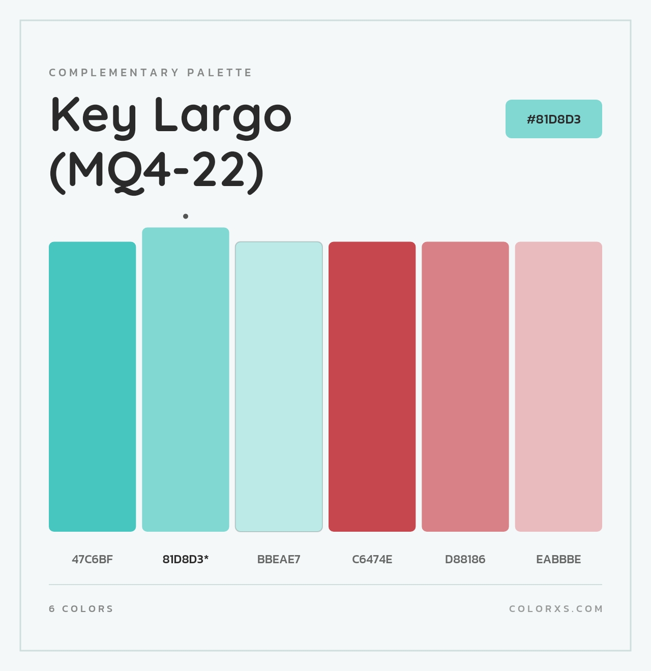 Key Largo (MQ4-22) - Complementary Color Palette