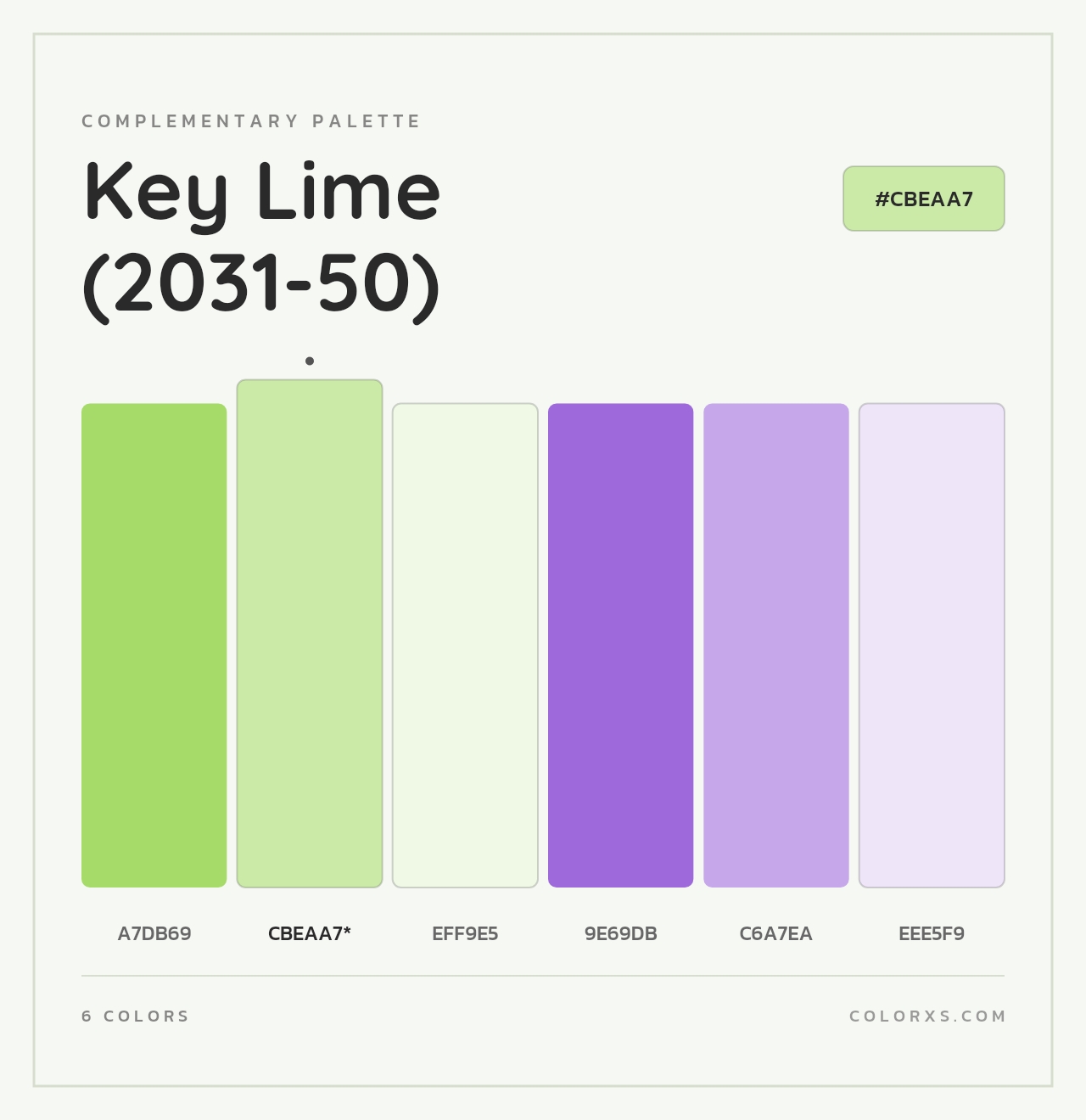 Key Lime (2031-50) - Complementary Color Palette