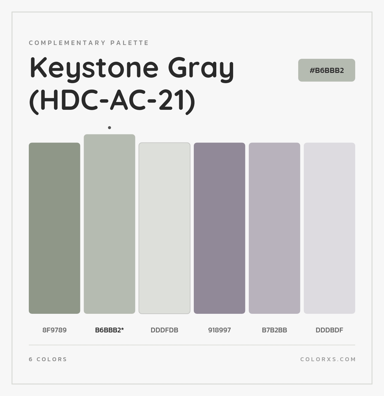 Keystone Gray (HDC-AC-21) - Complementary Color Palette