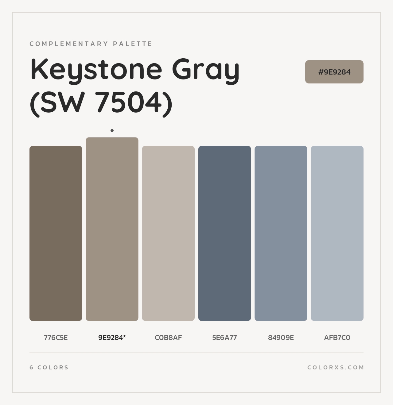 Keystone Gray (SW 7504) - Complementary Color Palette