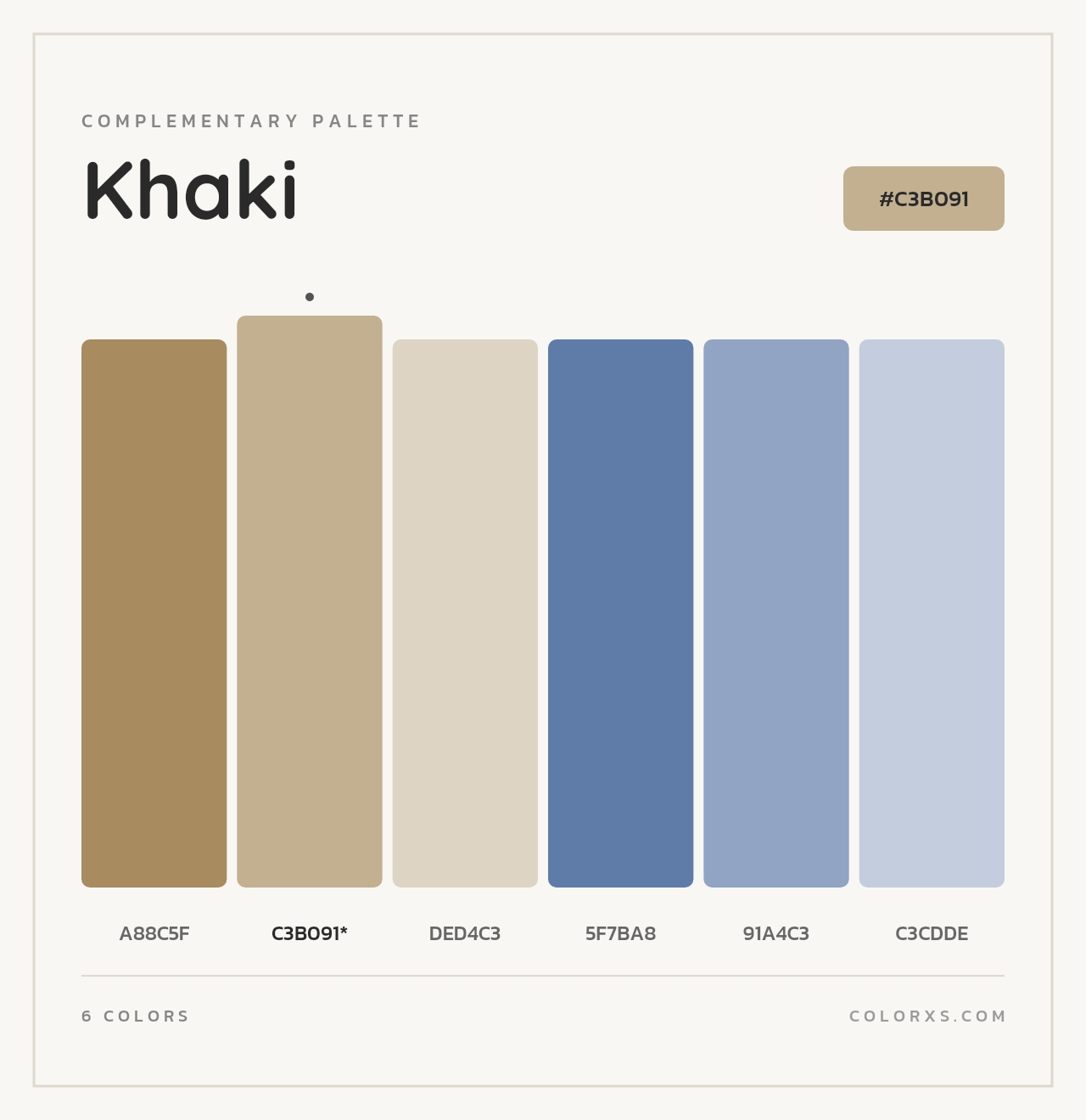 Khaki - Complementary Color Palette
