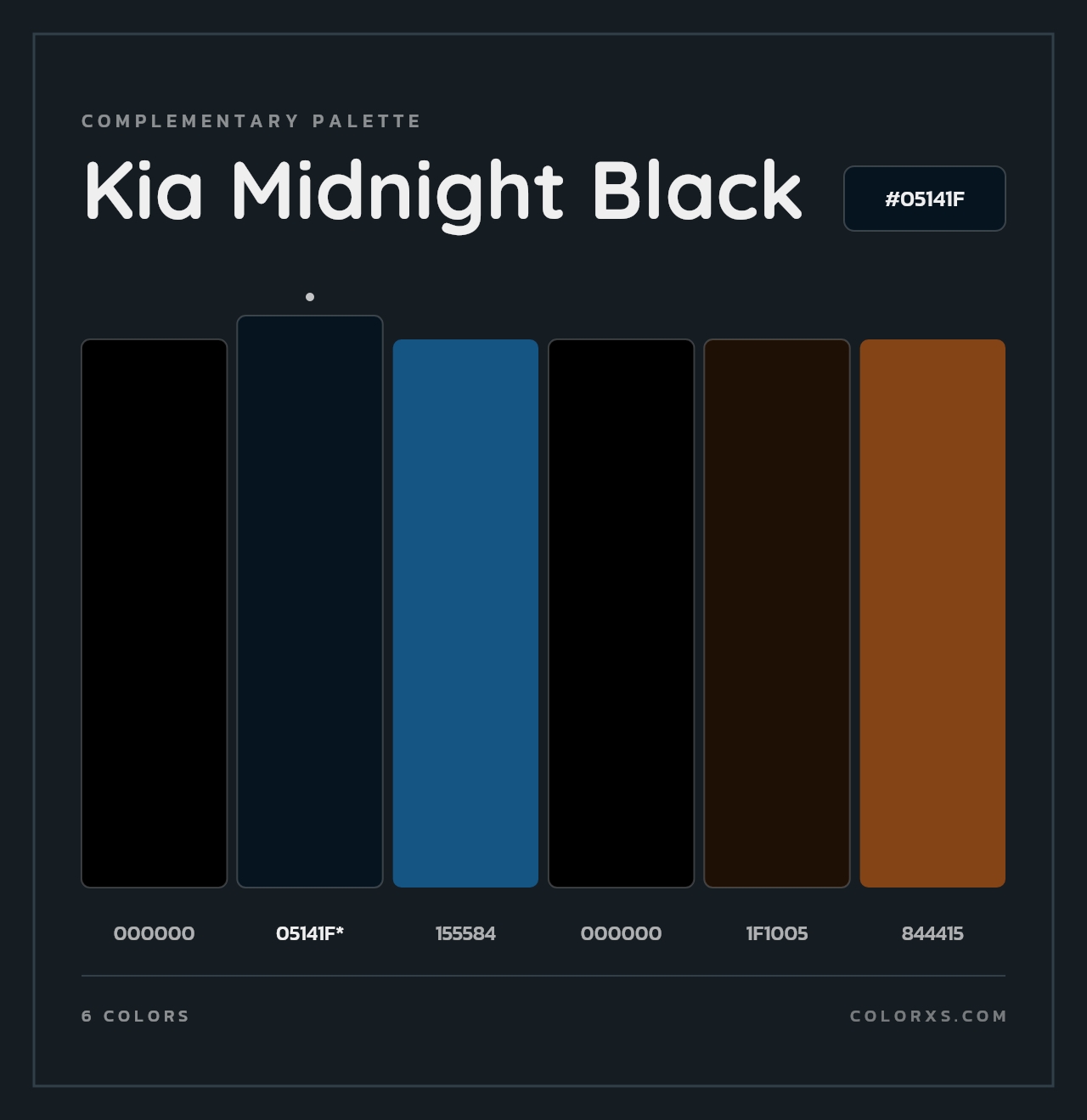 Kia Midnight Black - Complementary Color Palette