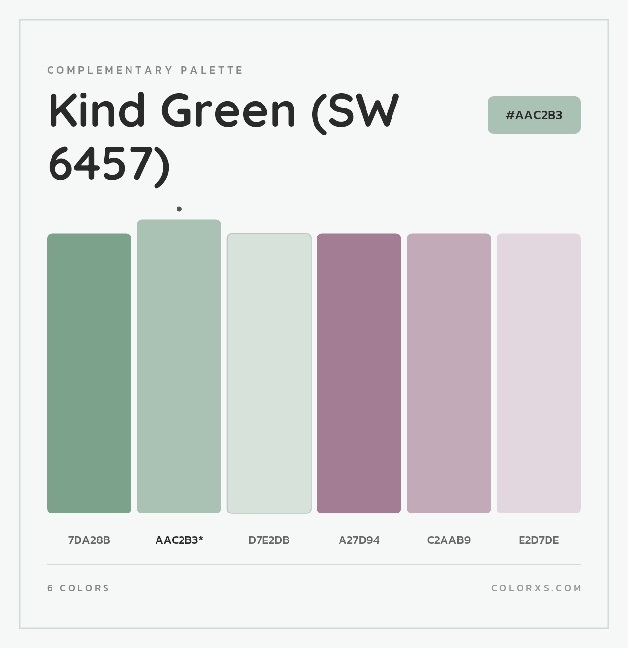 Kind Green (SW 6457) - Complementary Color Palette