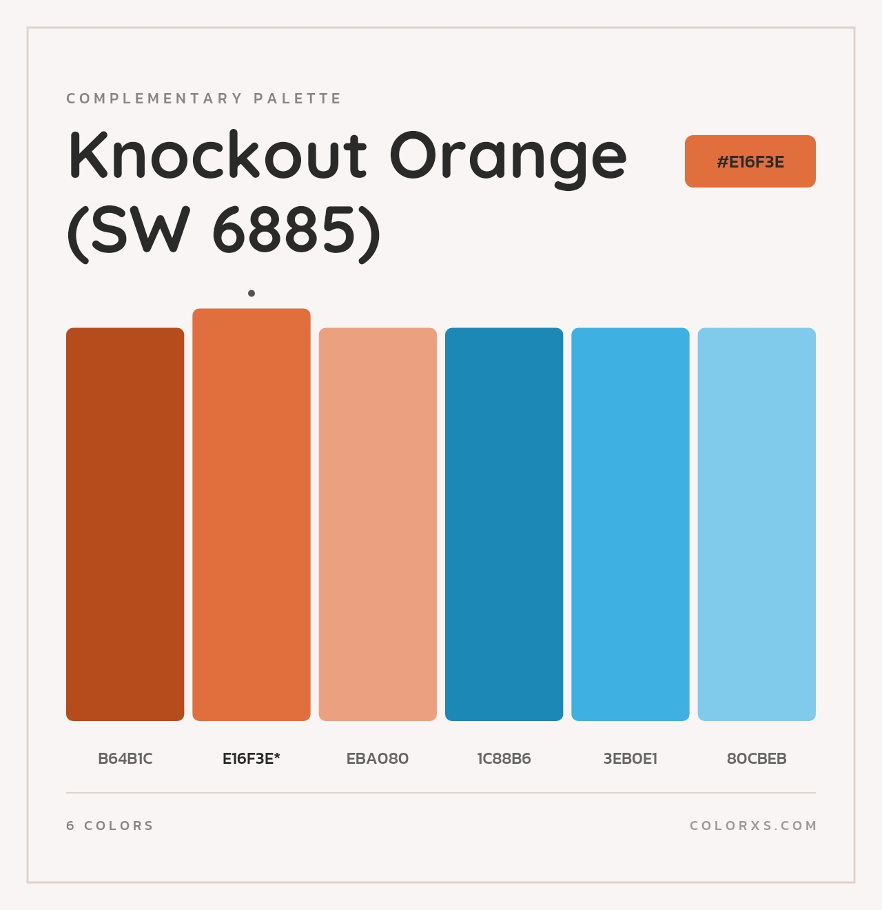 Knockout Orange (SW 6885) - Complementary Color Palette