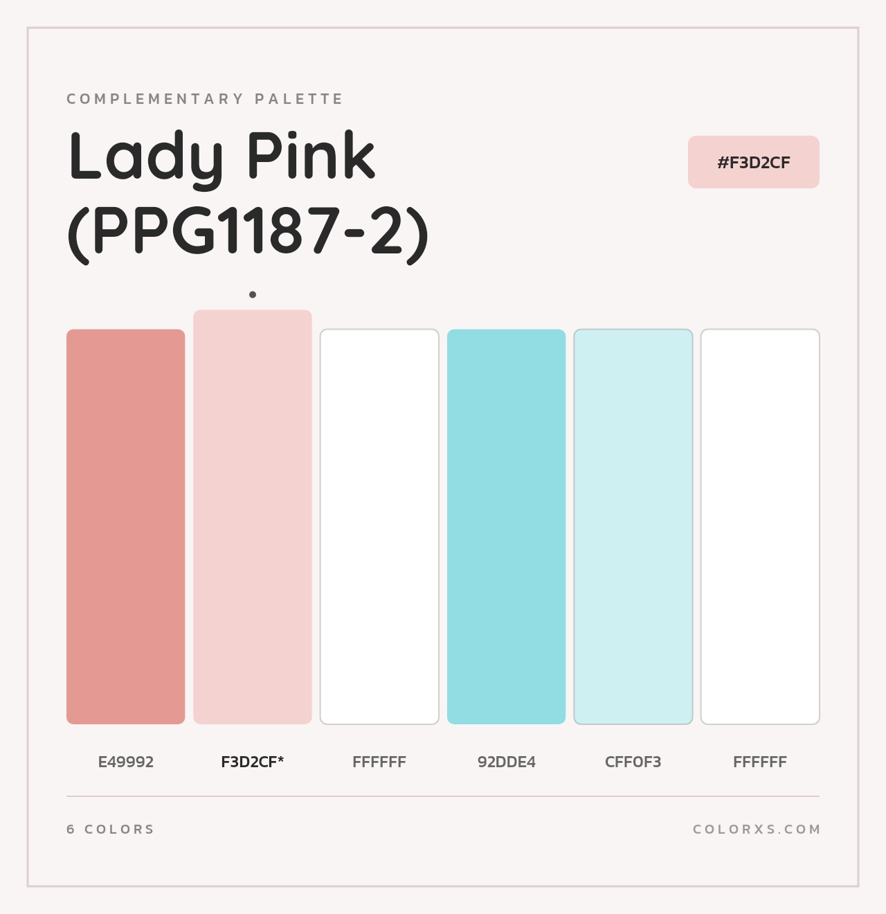 Lady Pink (PPG1187-2) - Complementary Color Palette