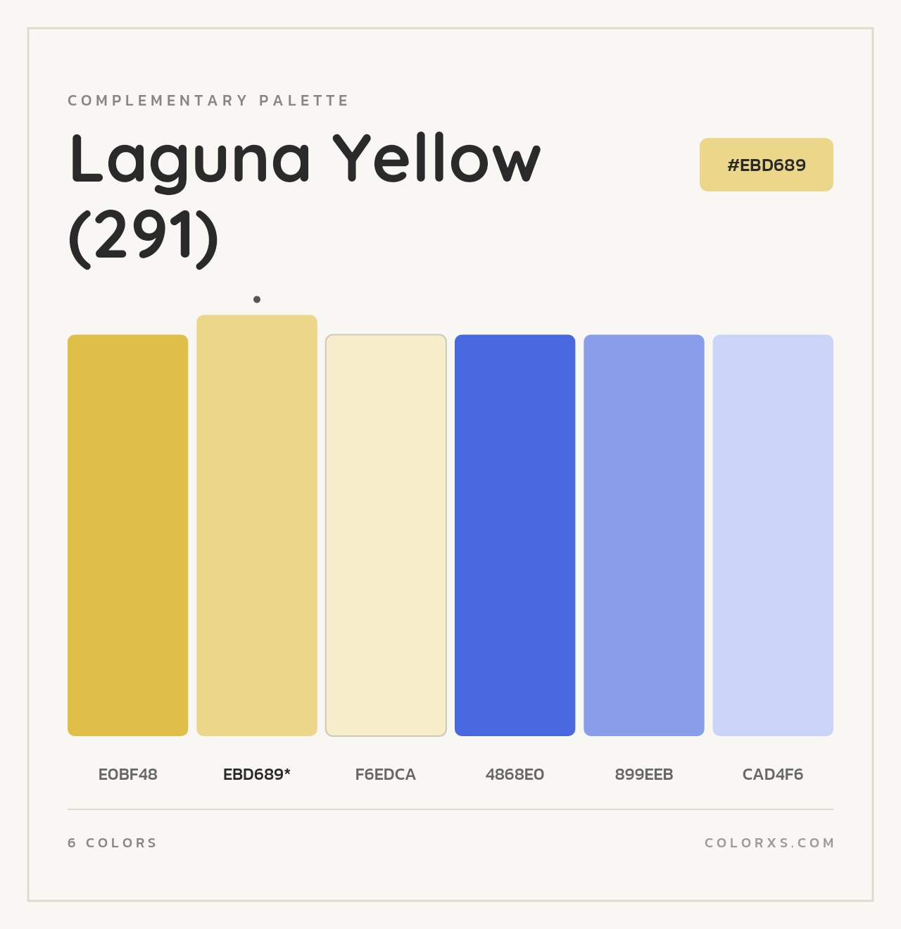 Laguna Yellow (291) - Complementary Color Palette