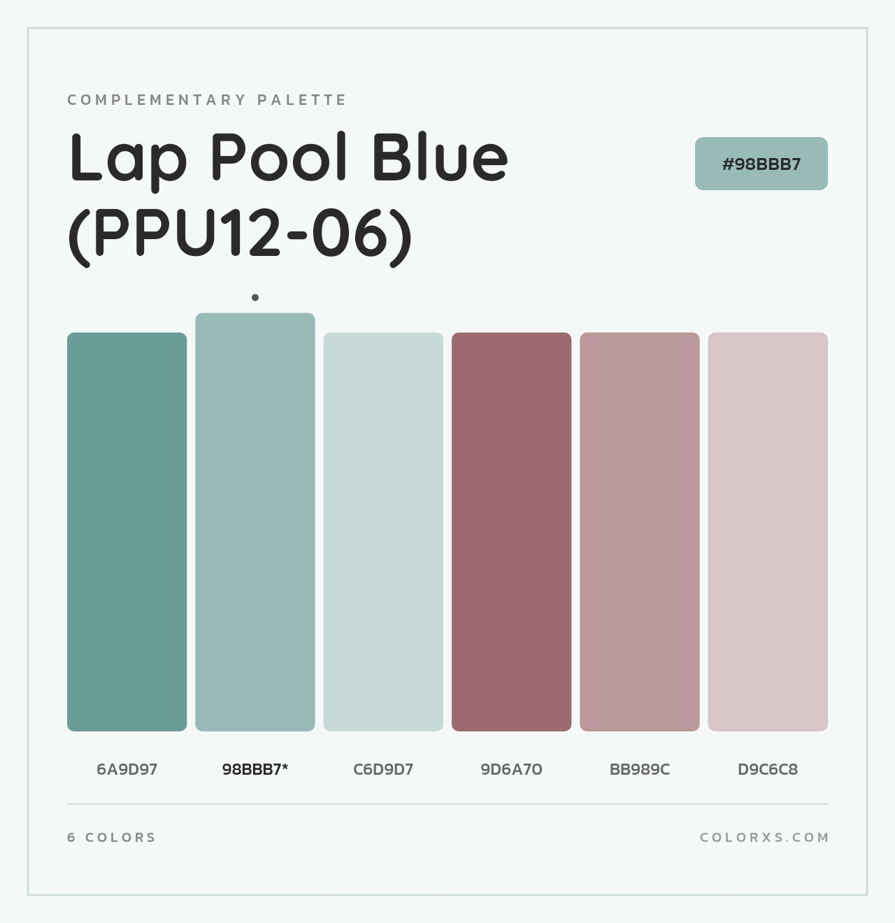 Lap Pool Blue (PPU12-06) - Complementary Color Palette