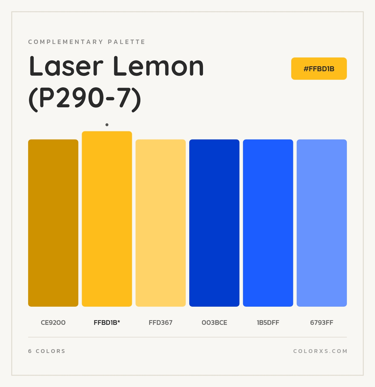 Laser Lemon (P290-7) - Complementary Color Palette