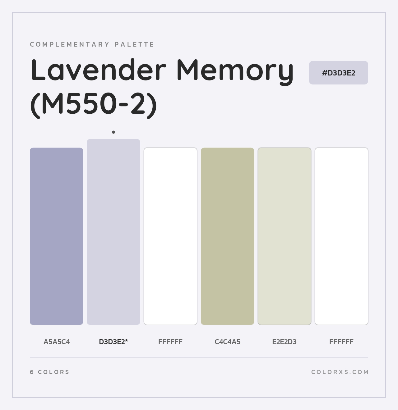 Lavender Memory (M550-2) - Complementary Color Palette
