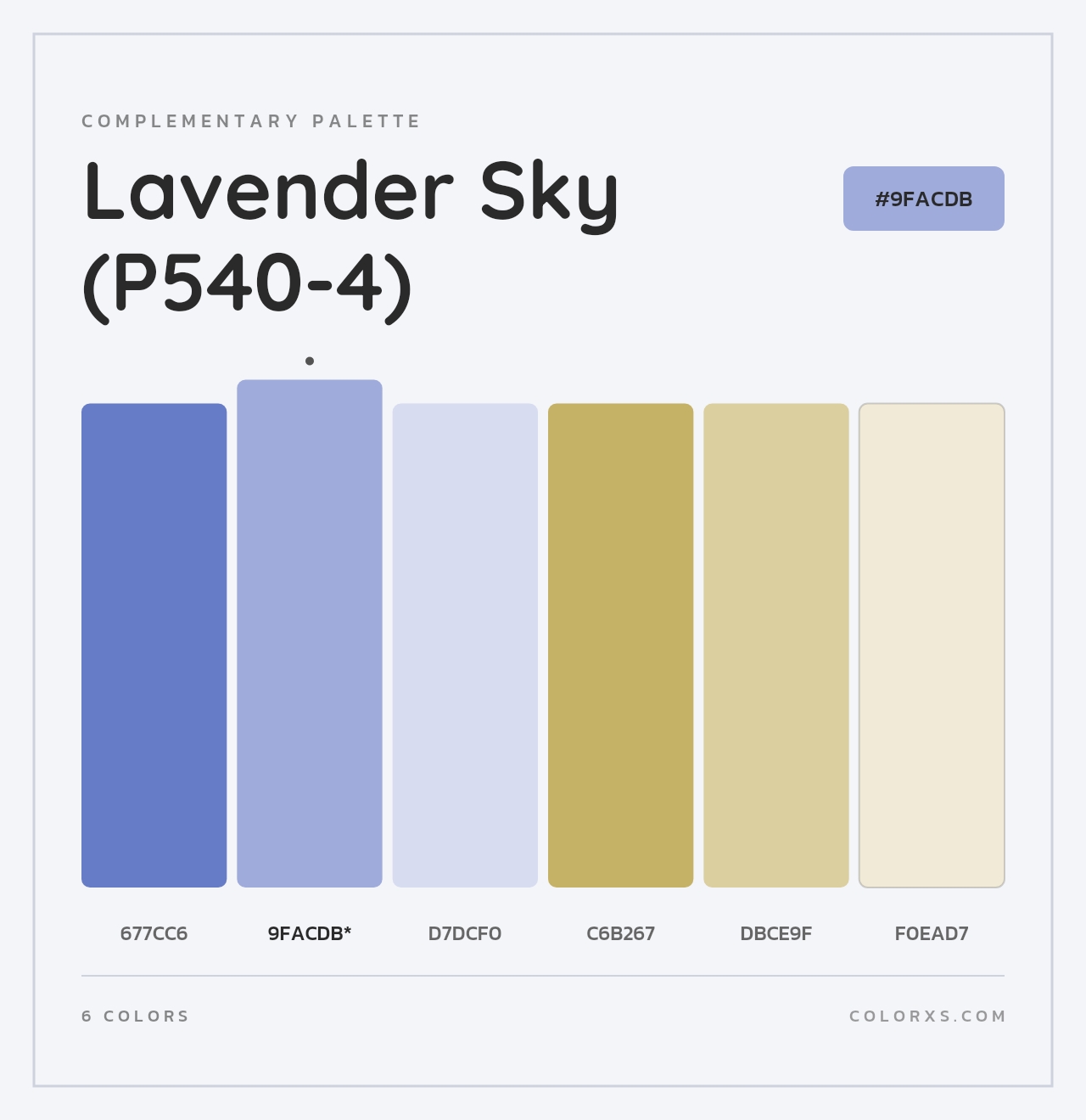 Lavender Sky (P540-4) - Complementary Color Palette