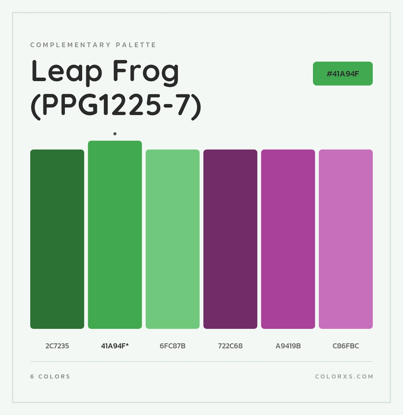 Leap Frog (PPG1225-7) - Complementary Color Palette