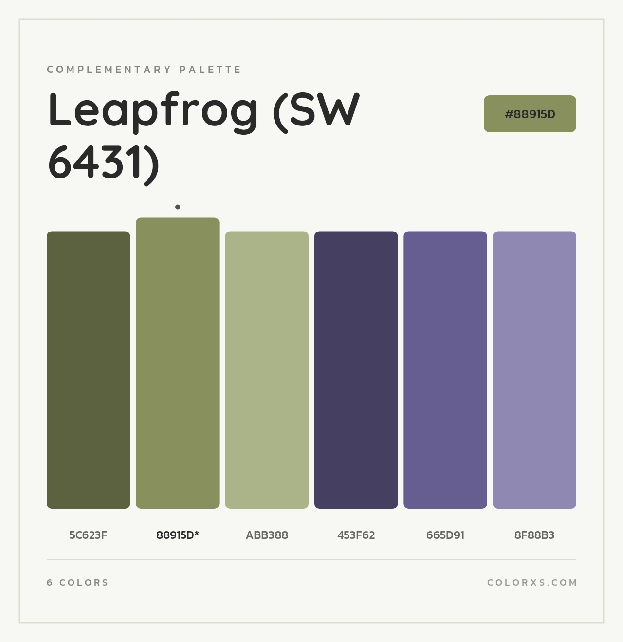 Leapfrog (SW 6431) - Complementary Color Palette