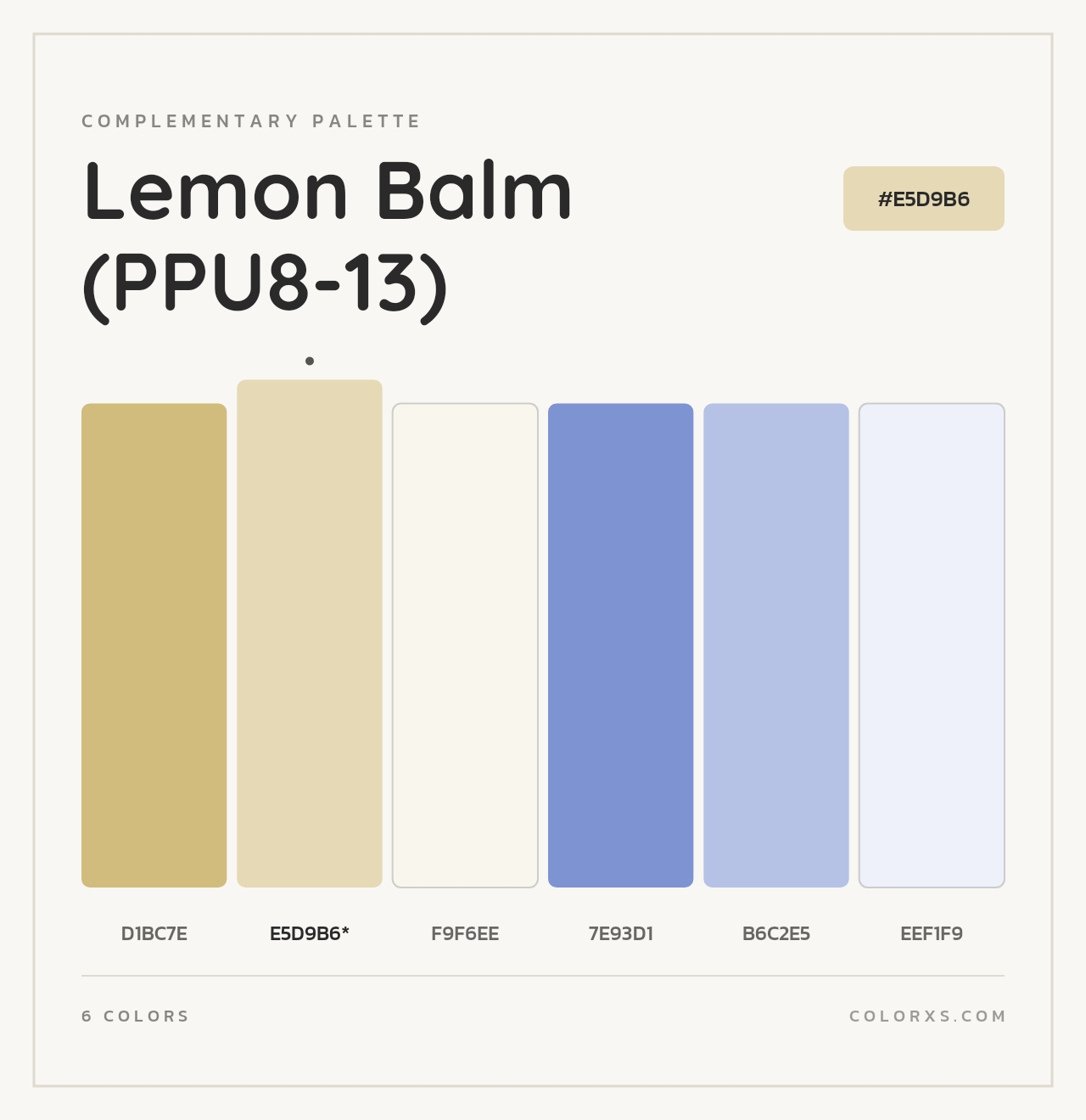 Lemon Balm (PPU8-13) - Complementary Color Palette