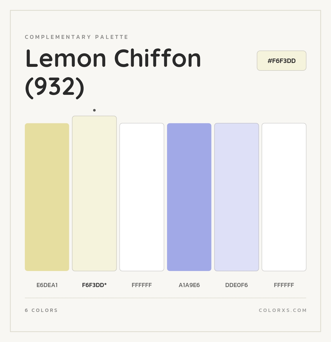 Lemon Chiffon (932) - Complementary Color Palette