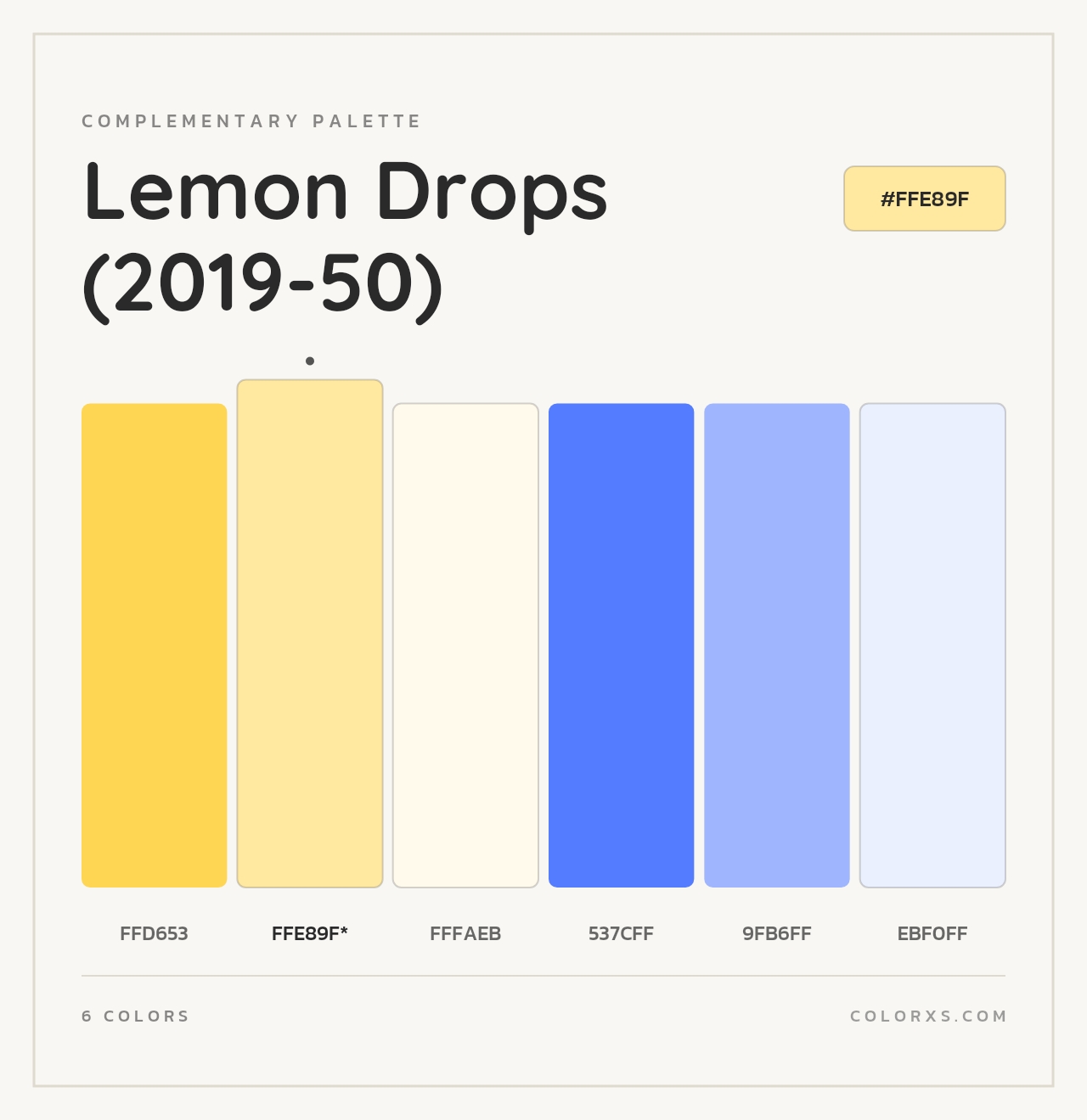 Lemon Drops (2019-50) - Complementary Color Palette