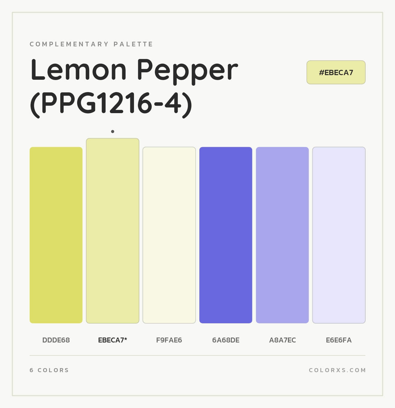 Lemon Pepper (PPG1216-4) - Complementary Color Palette