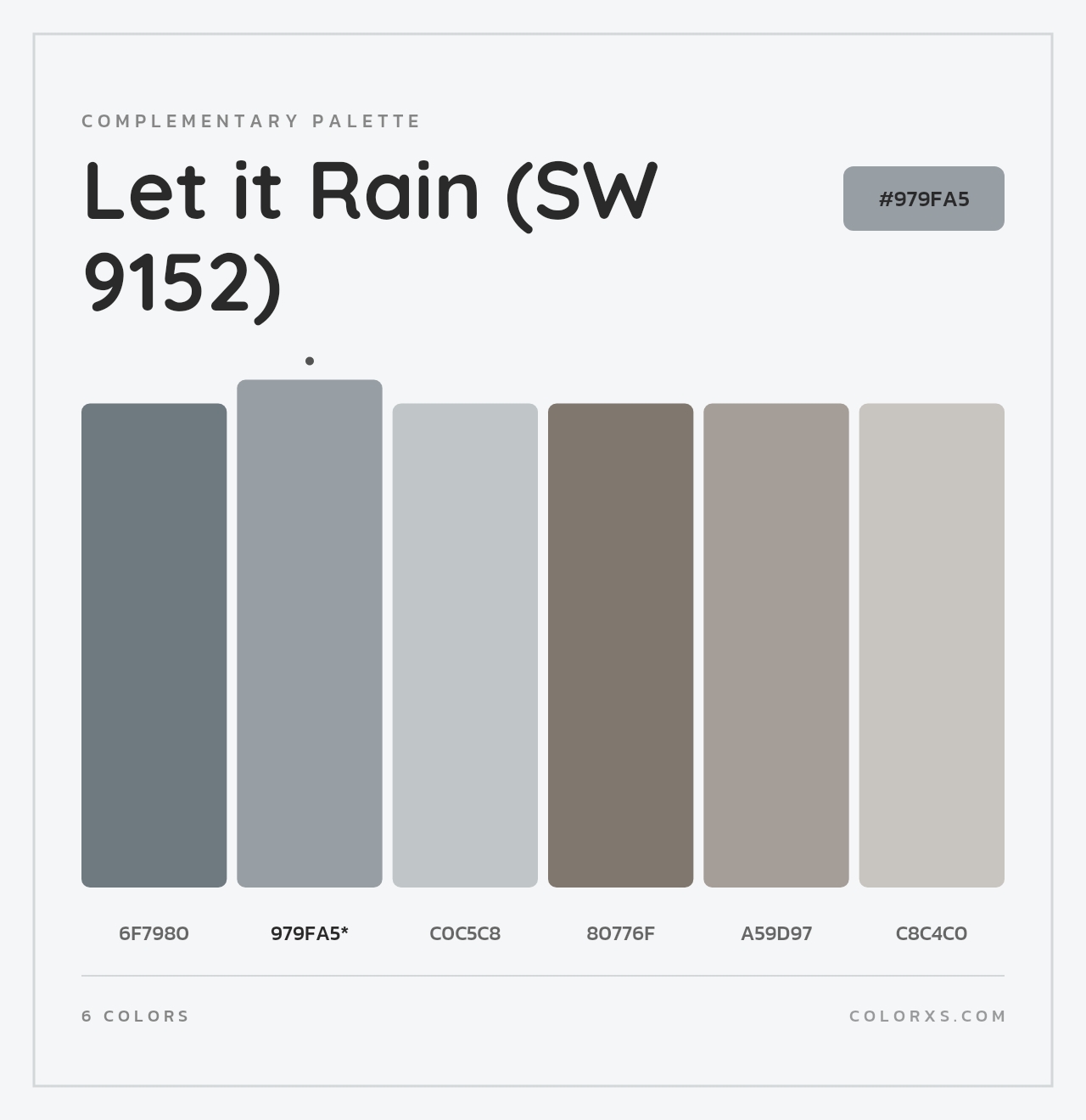 Let it Rain (SW 9152) - Complementary Color Palette