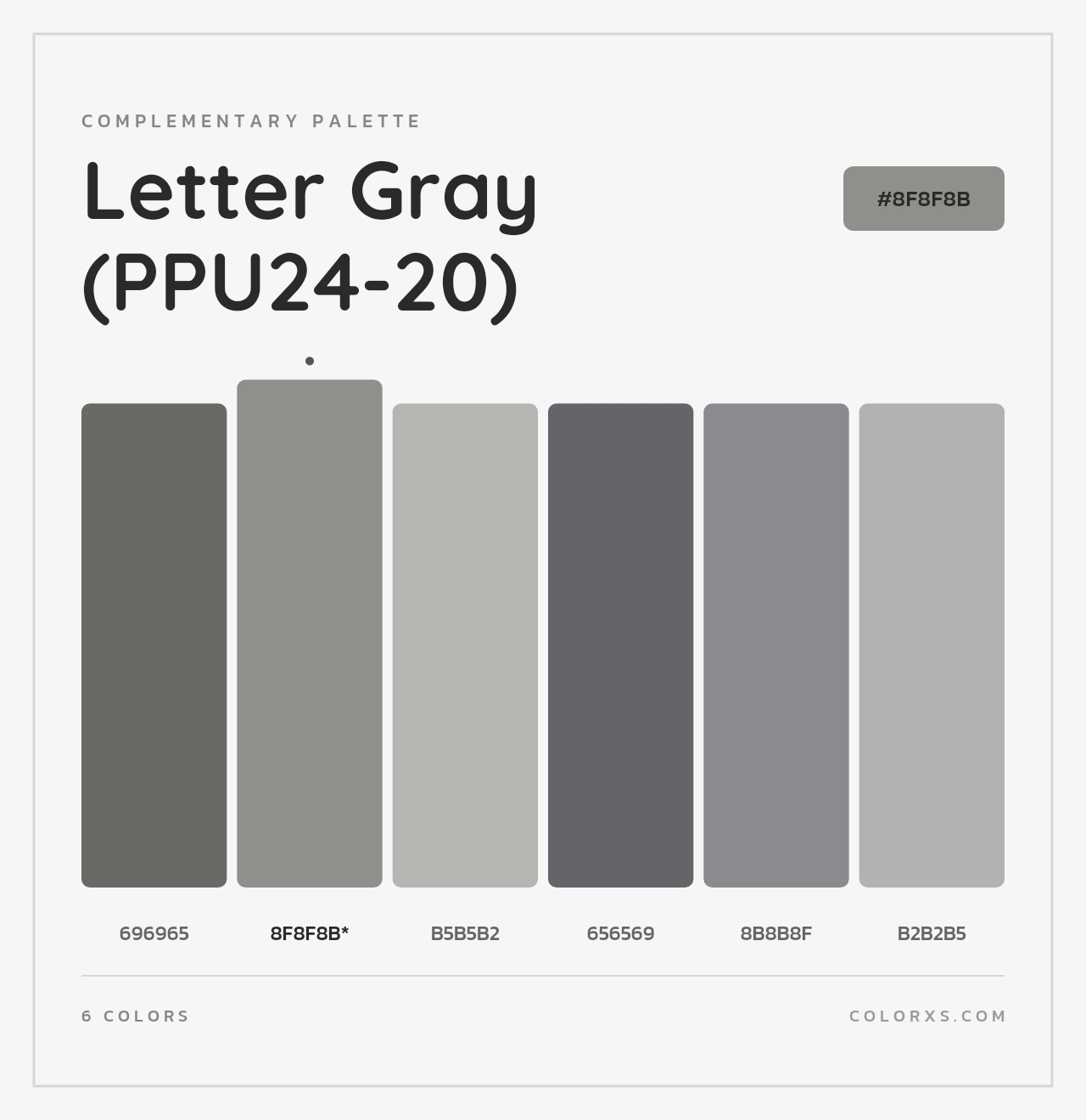 Letter Gray (PPU24-20) - Complementary Color Palette