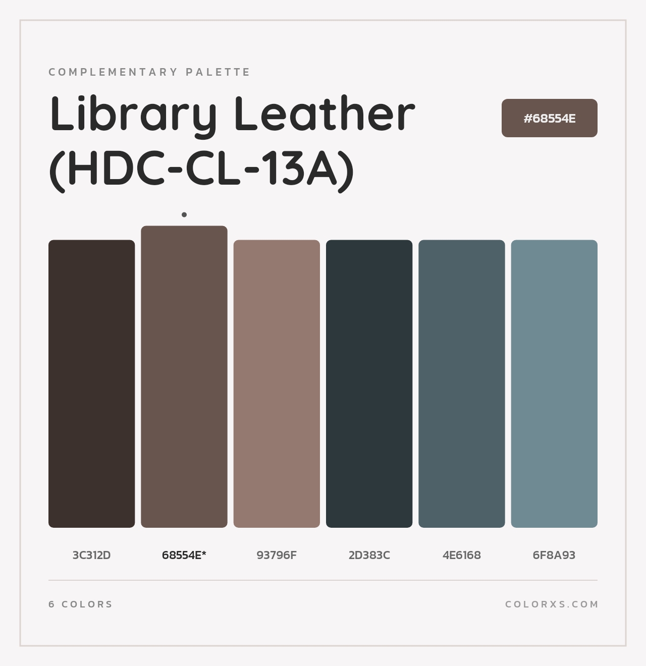 Library Leather (HDC-CL-13A) - Complementary Color Palette