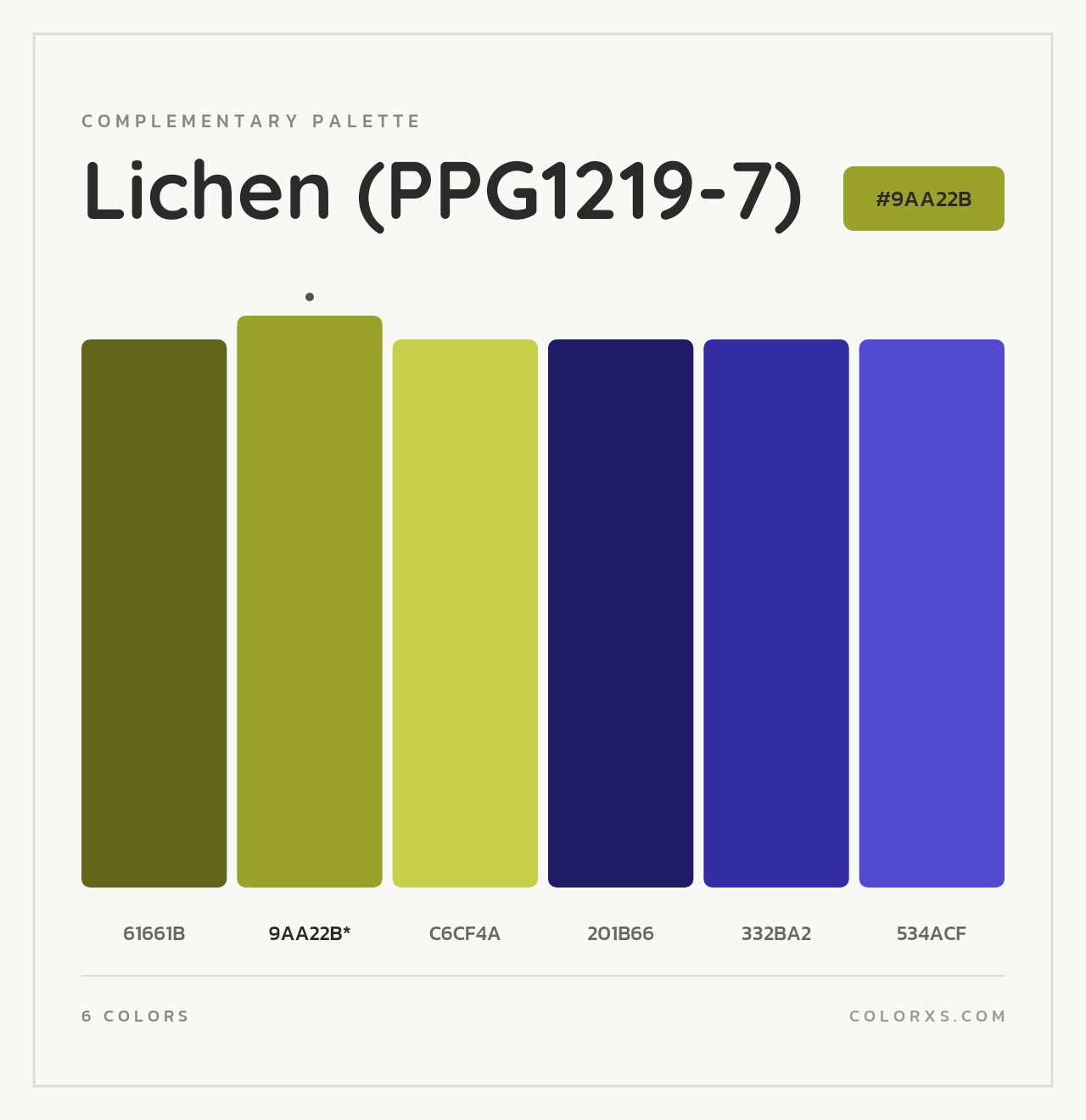 Lichen (PPG1219-7) - Complementary Color Palette