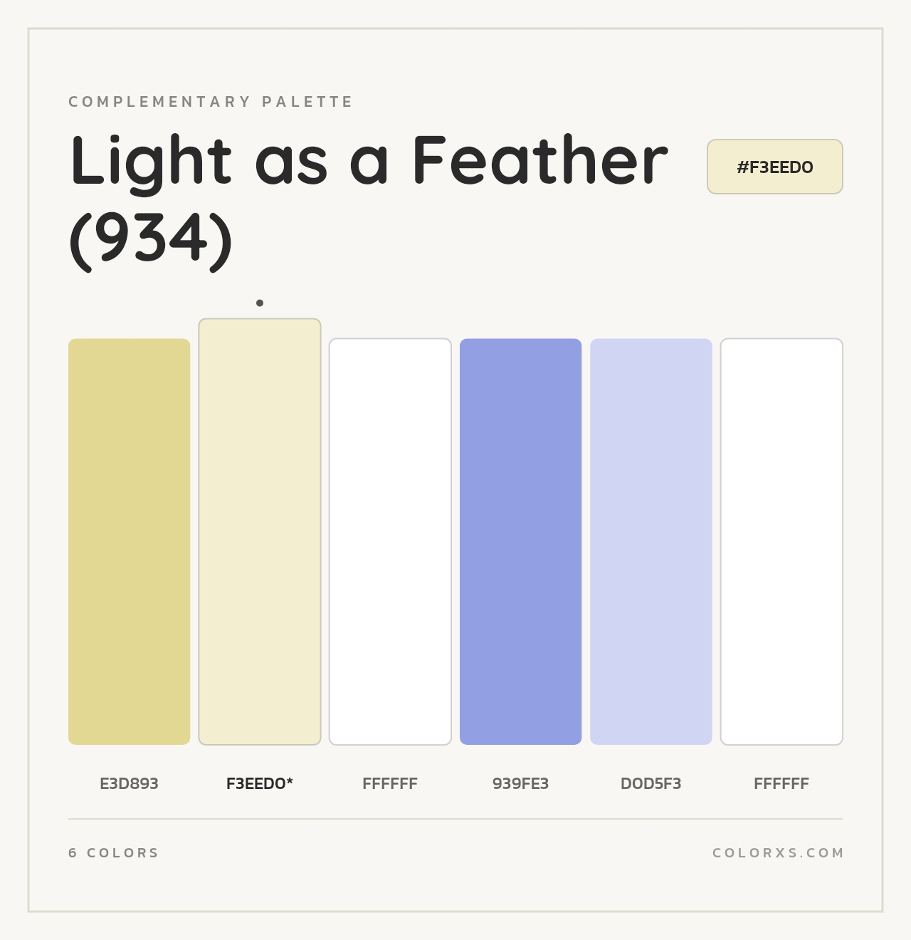 Light as a Feather (934) - Complementary Color Palette