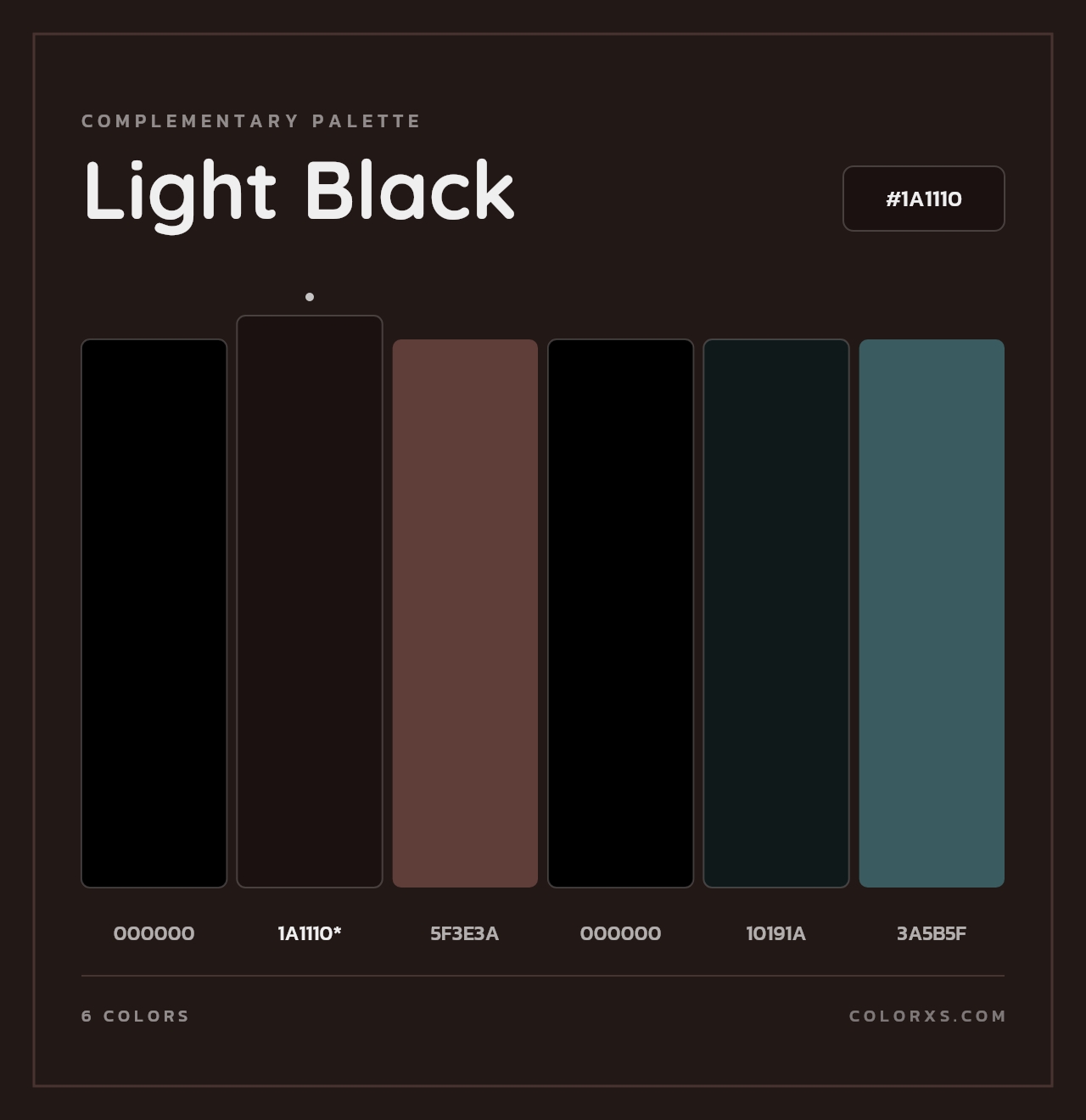 Light Black - Complementary Color Palette