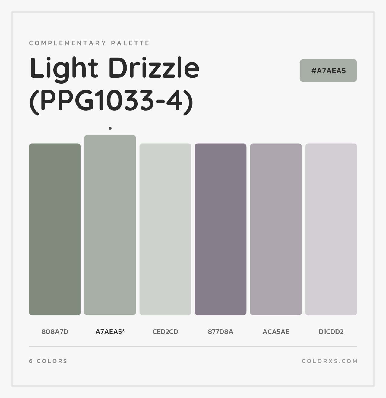 Light Drizzle (PPG1033-4) - Complementary Color Palette