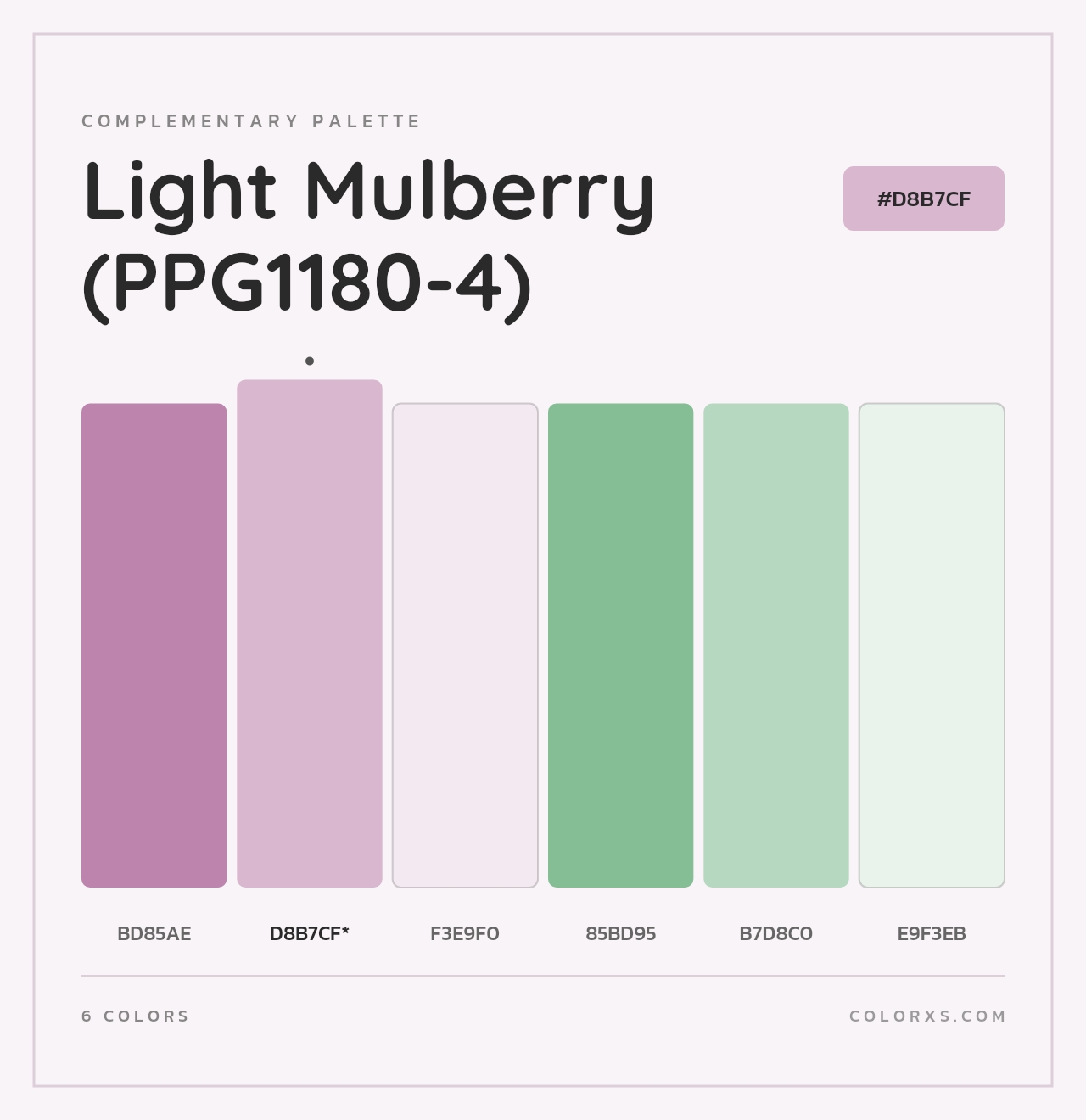 Light Mulberry (PPG1180-4) - Complementary Color Palette