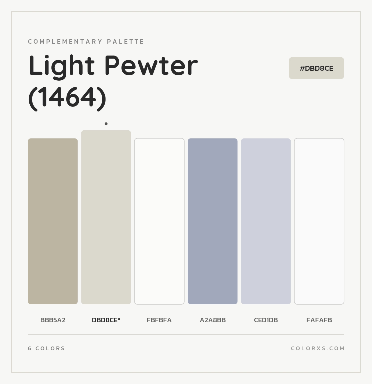 Light Pewter (1464) - Complementary Color Palette