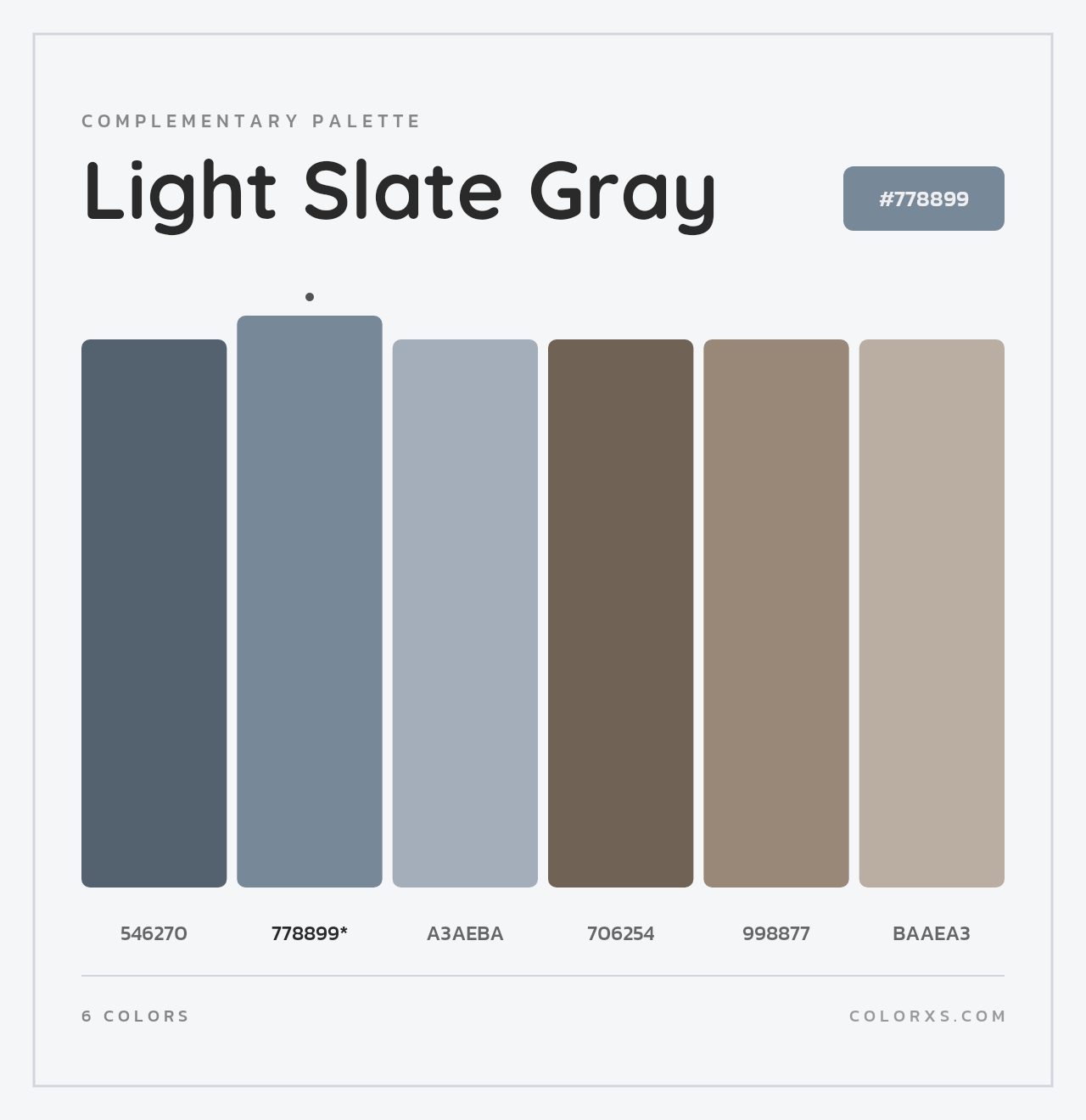 Light Slate Gray - Complementary Color Palette