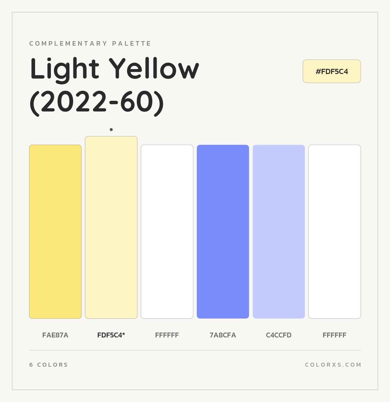 Light Yellow (2022-60) - Complementary Color Palette