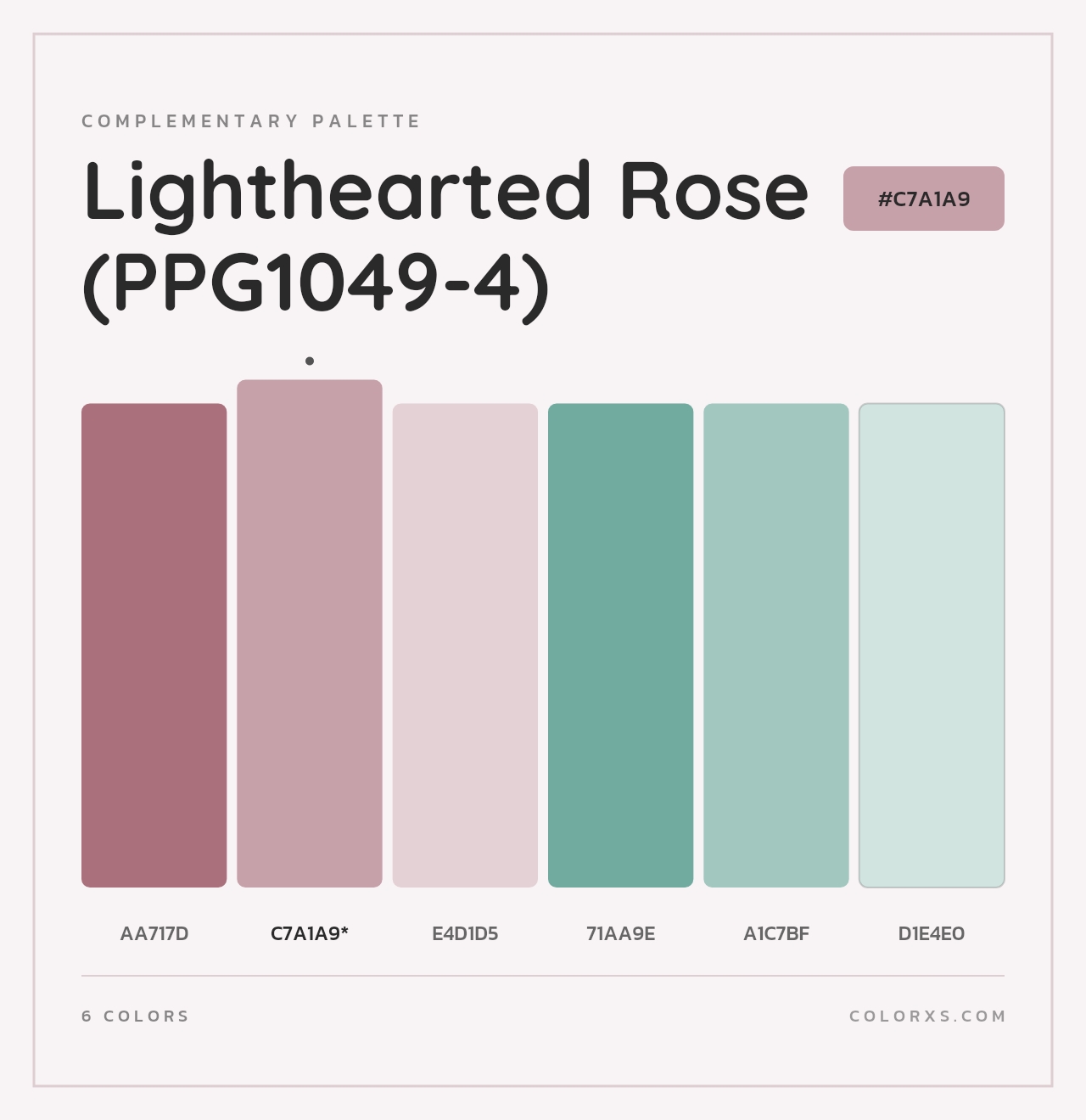 Lighthearted Rose (PPG1049-4) - Complementary Color Palette