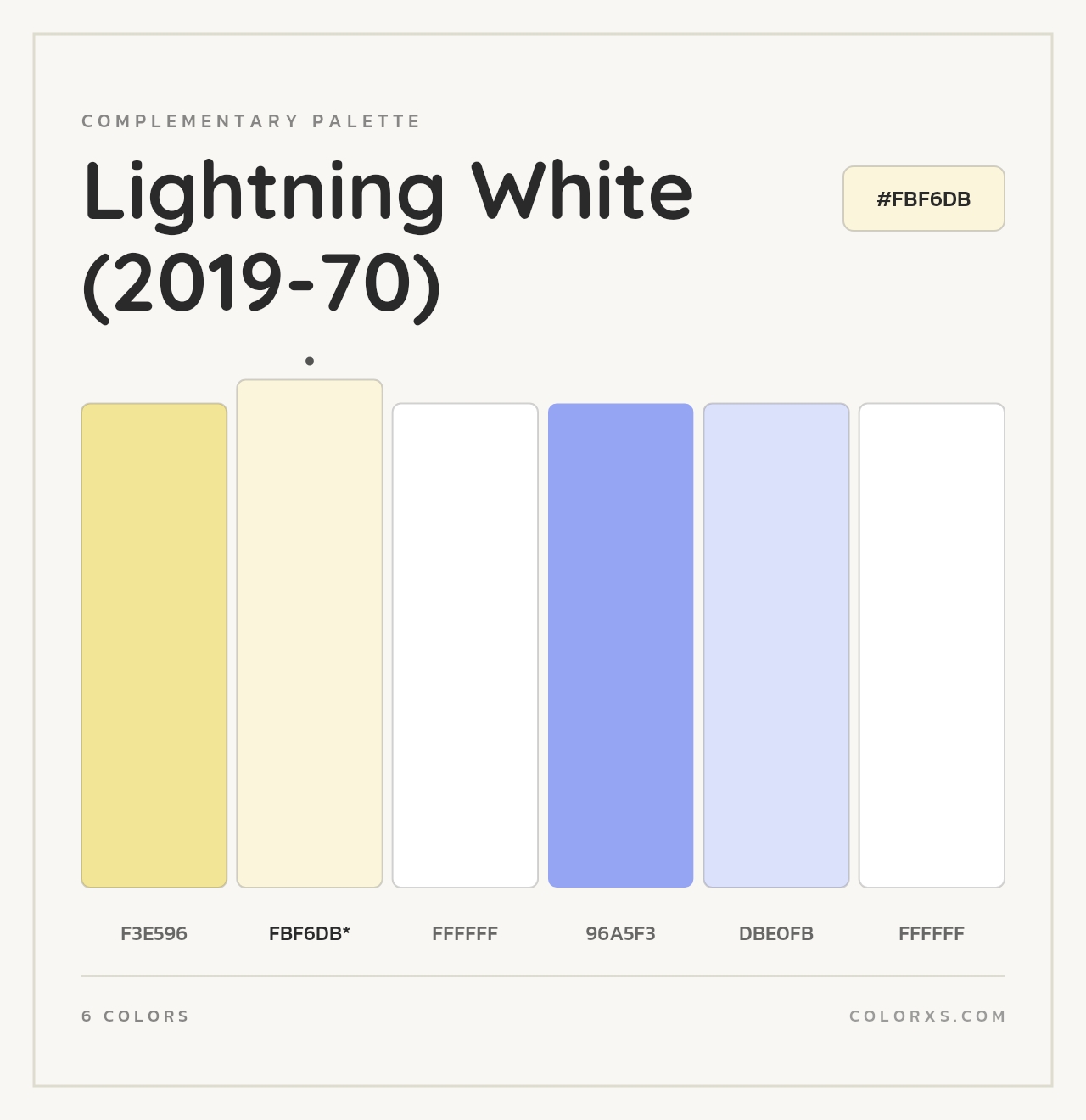 Lightning White (2019-70) - Complementary Color Palette