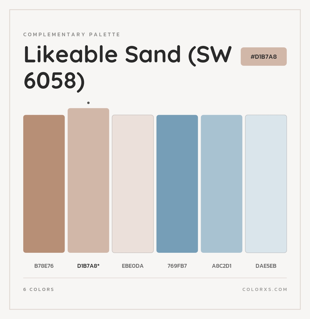 Likeable Sand (SW 6058) - Complementary Color Palette